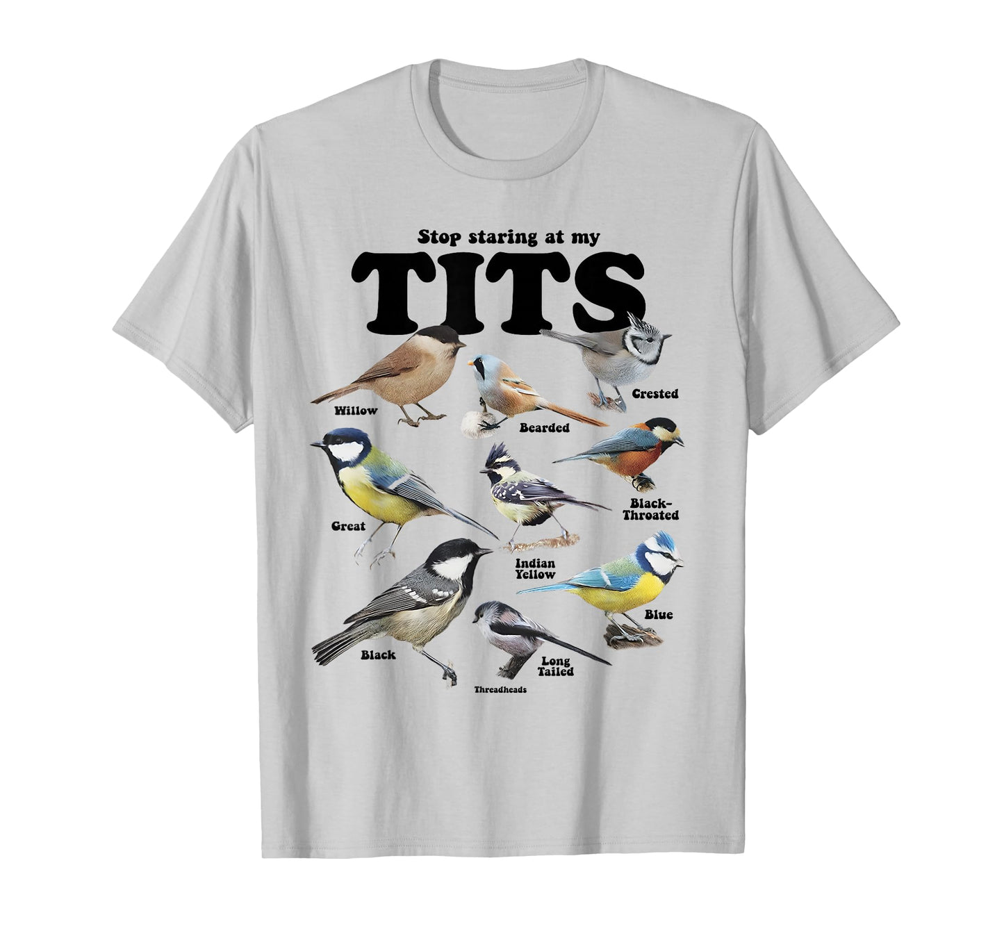 Stop Staring At My Tits Funny Birds Lover Saying Quote Women T-Shirt