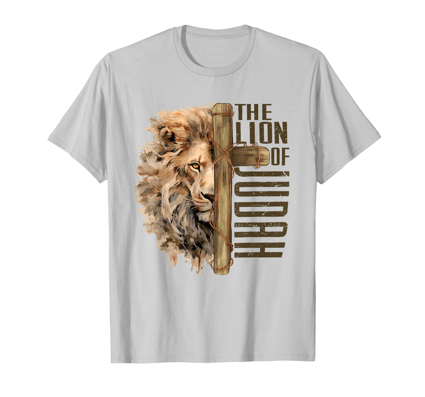 Religion Jesus Christ Revelation 5:5 Lion and Lamb Christian God Faith Cross Jesus Is The Lion Of Judah T-Shirt