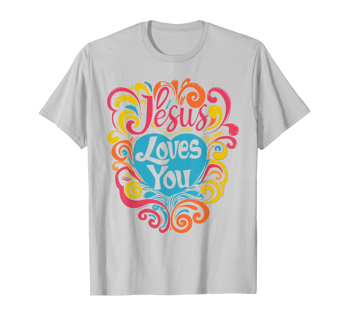 Jesus Loves You Colorful Groovy Christian Girl Jesus T-Shirt