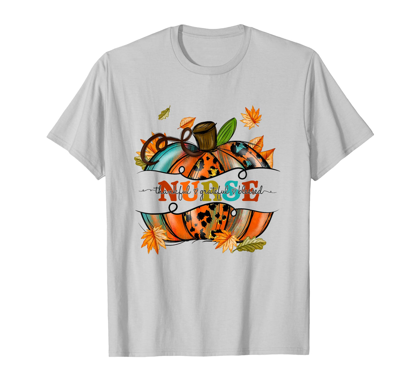 Autumn Fall Outfit Nurse Thankful Grateful Blessed Pumpkin T-Shirt
