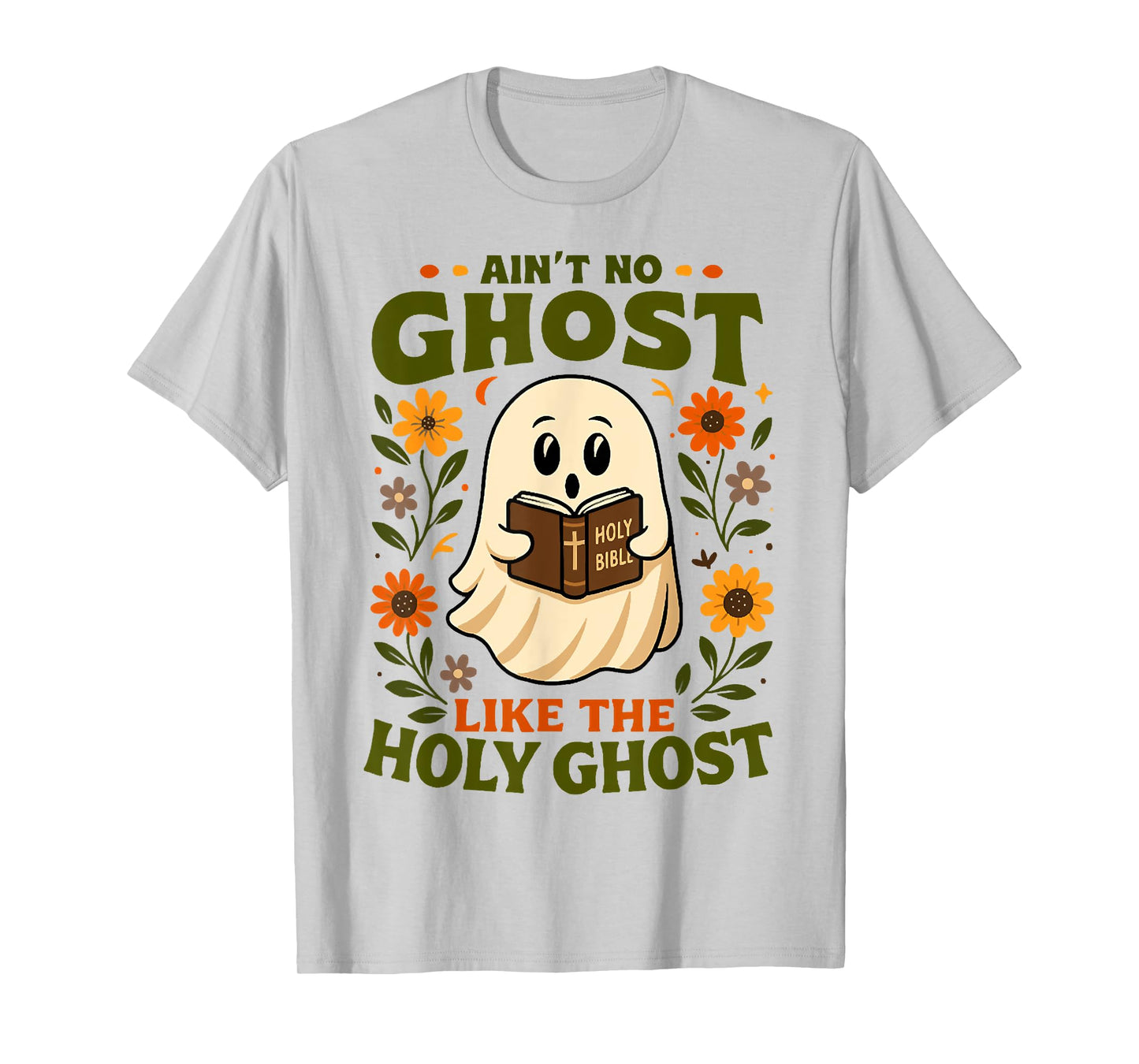 Ain't No Ghost Like The Holy, Cute Ghost Reading Halloween T-Shirt