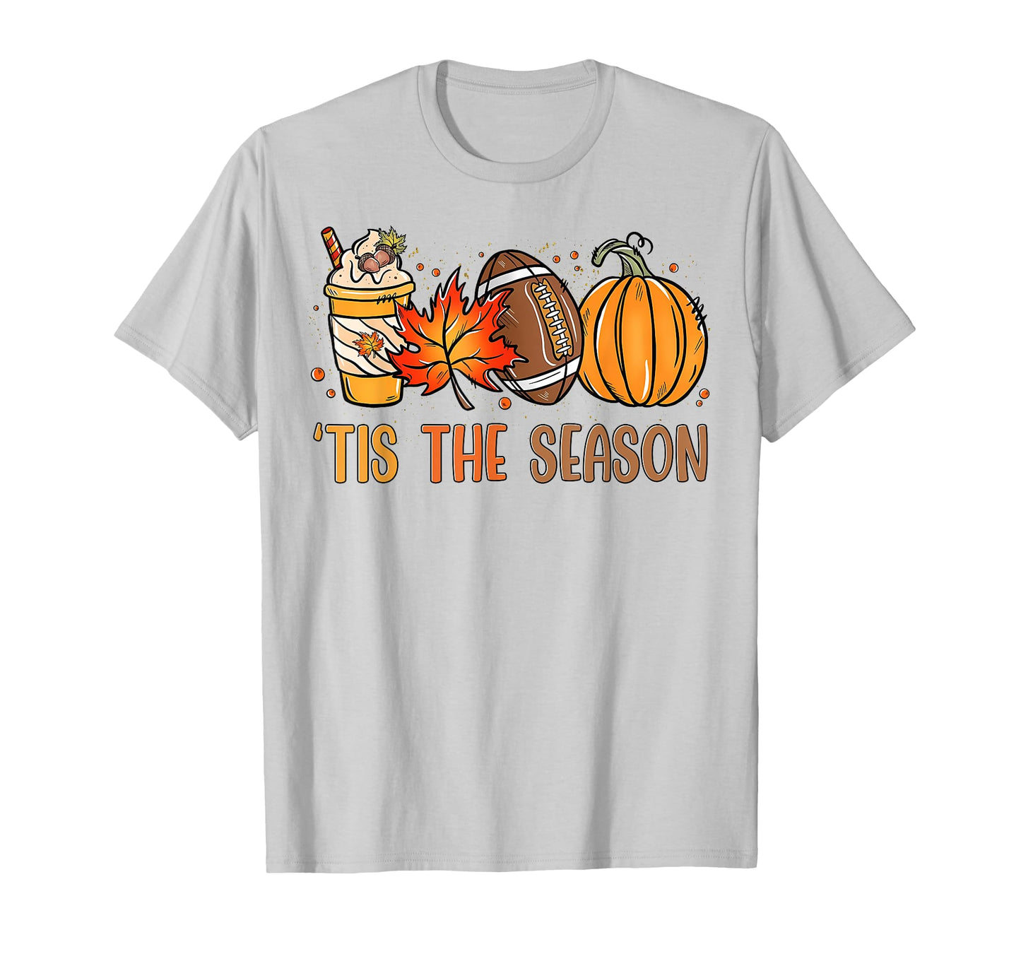 Tis The Season Fall Thanksgiving Pumpkin Spice Football T-Shirt
