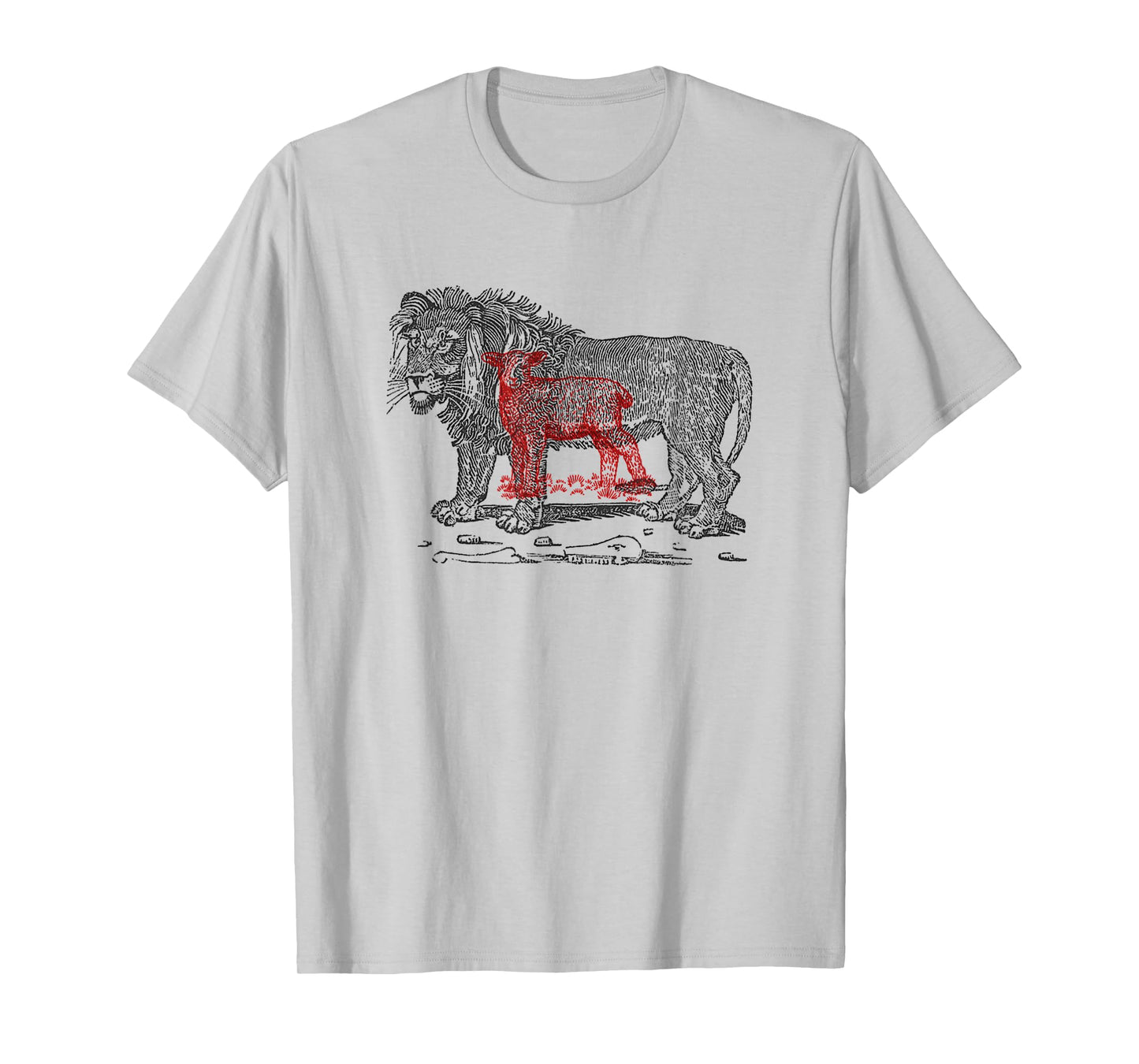 Vintage The Lion and The Lamb Sketch Jesus is Lord T-Shirt