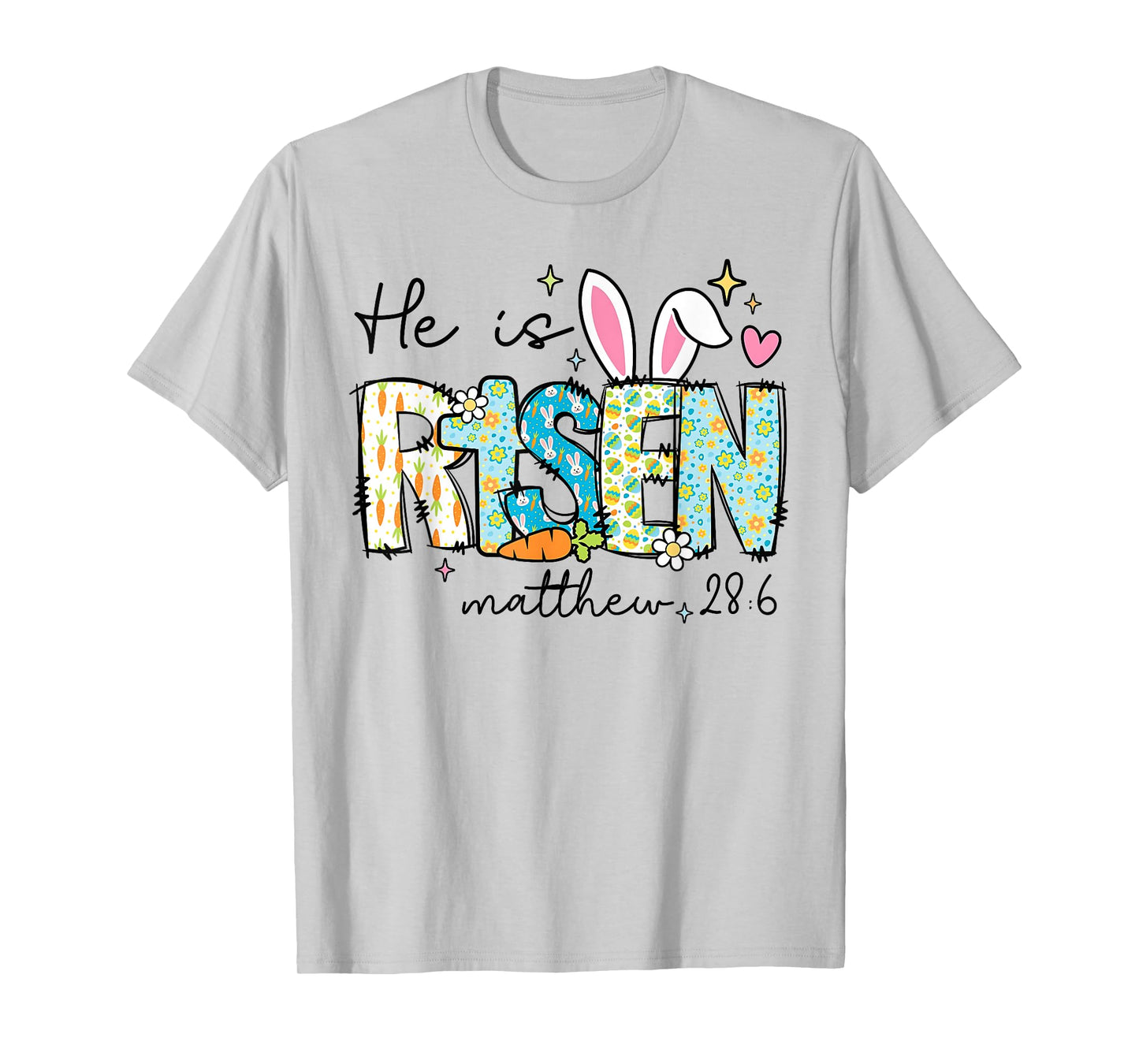 He is Risen Jesus Christian Happy Easter Kids Women Girls T-Shirt