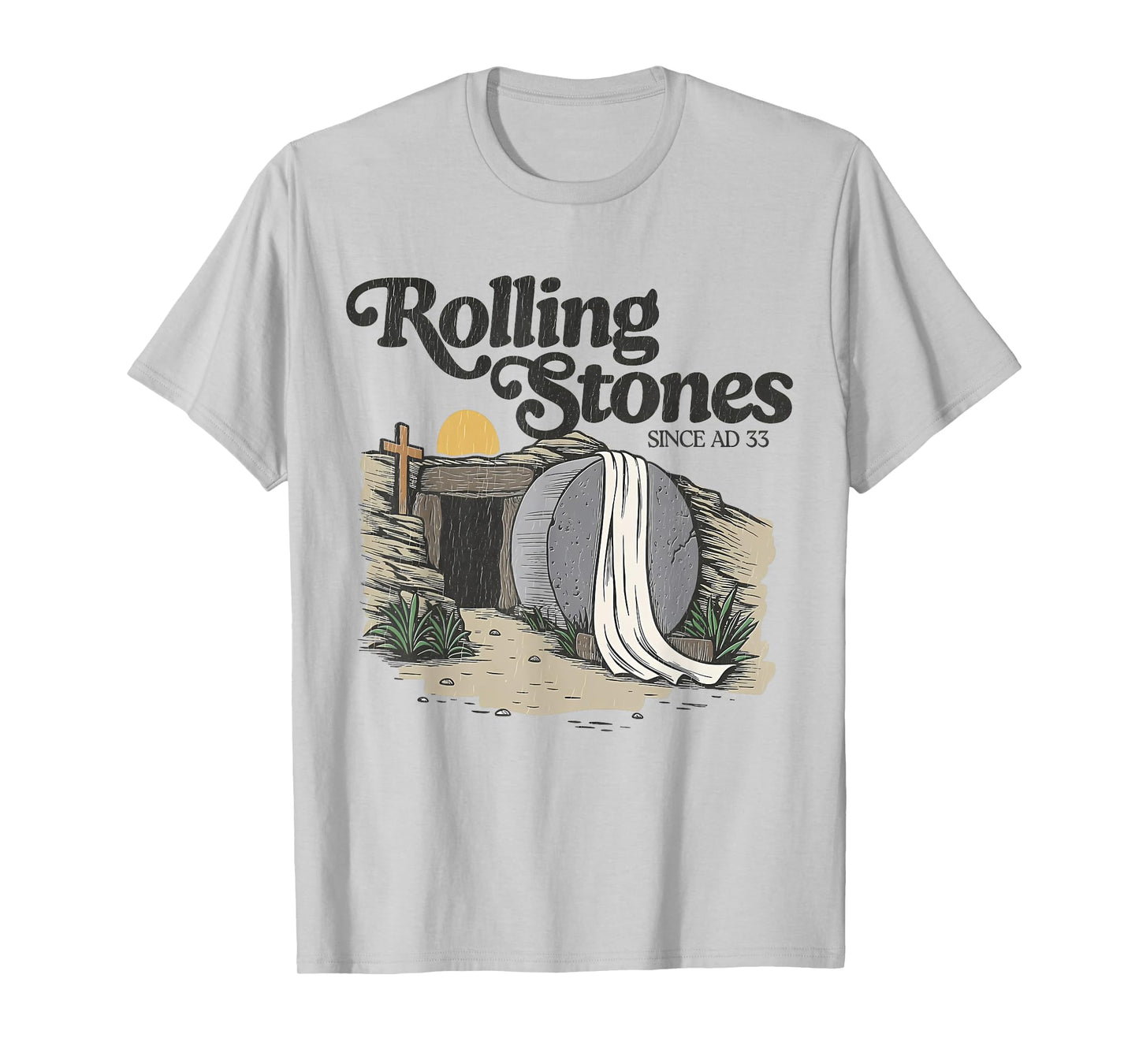 Easter The Stone Was Rolled Away He Is Alive Retro Christian T-Shirt
