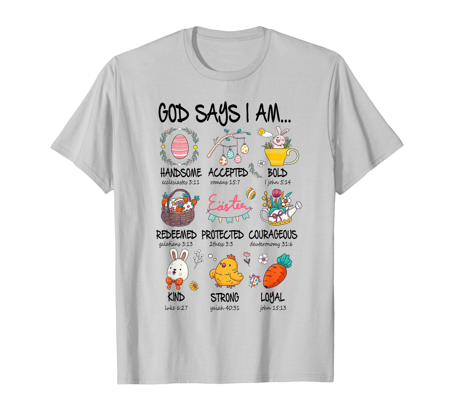 Cute God Says I Am Christian Jesus Happy Easter Day Girl Kid T-Shirt