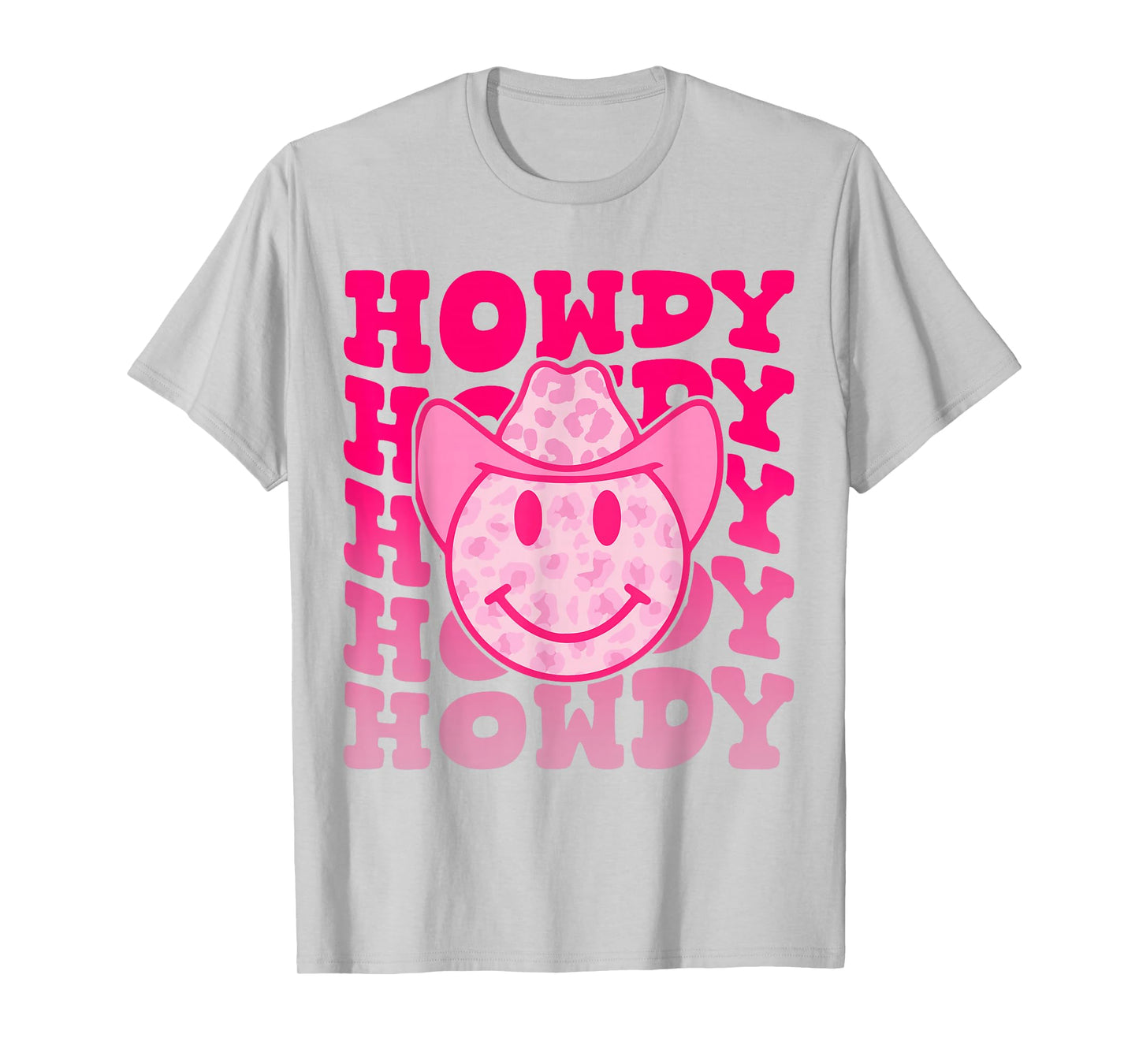 Western Country Cow Howdy Leopard Smile Face Cowgirl Rodeo T-Shirt