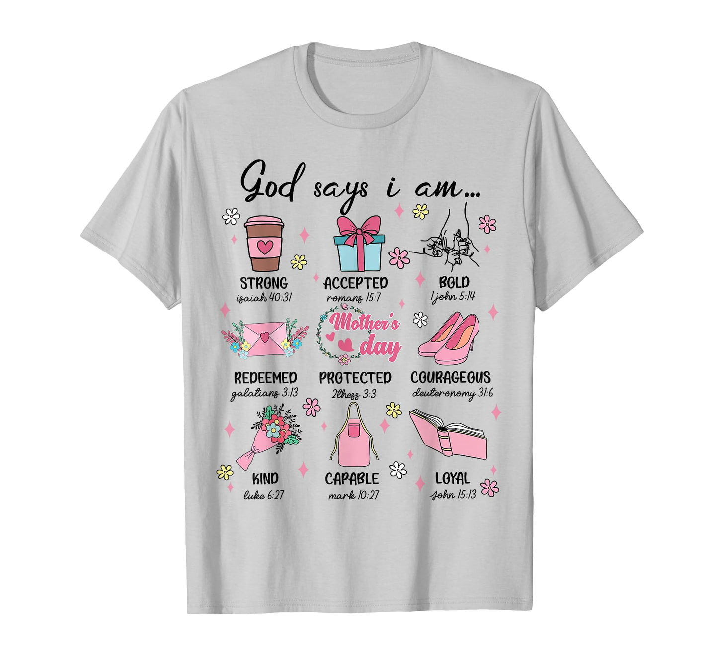 God Says I Am Christian Mama Blessed Mom Women Mother Day T-Shirt