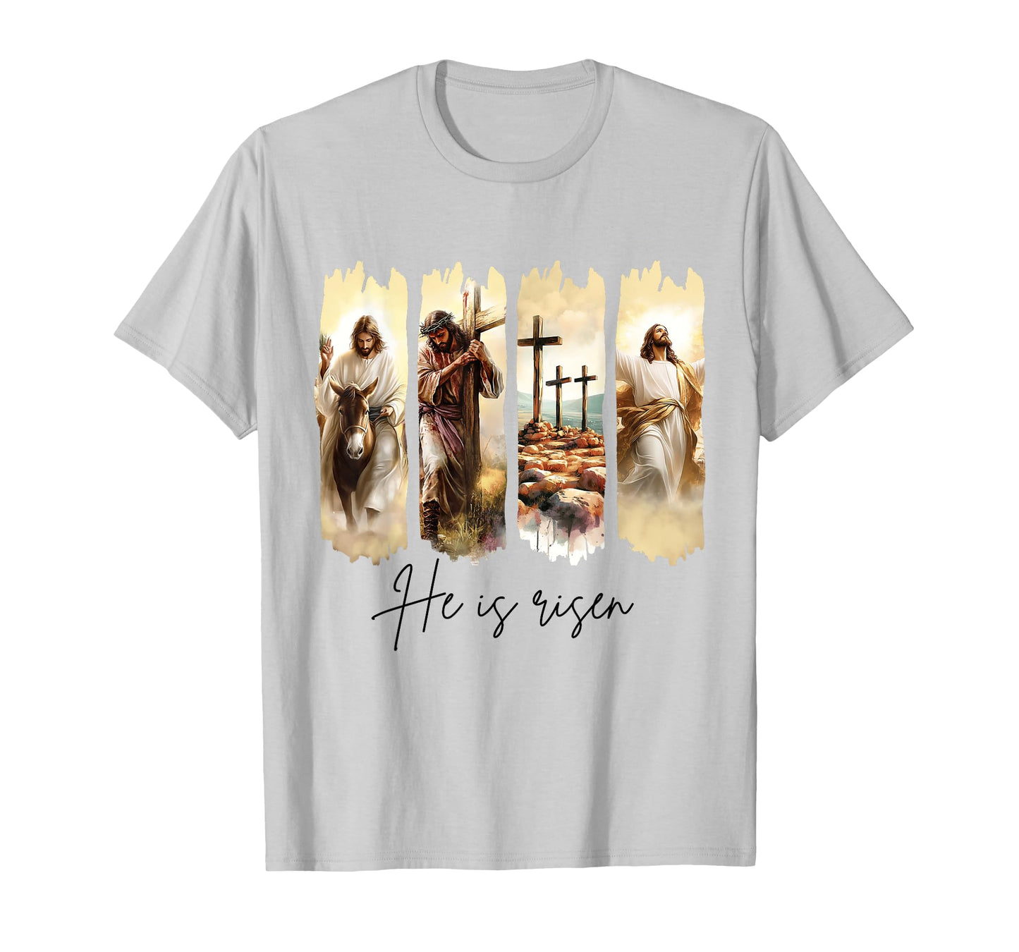 He Is Risen Christian Easter Jesus Cross Faith Resurrection T-Shirt