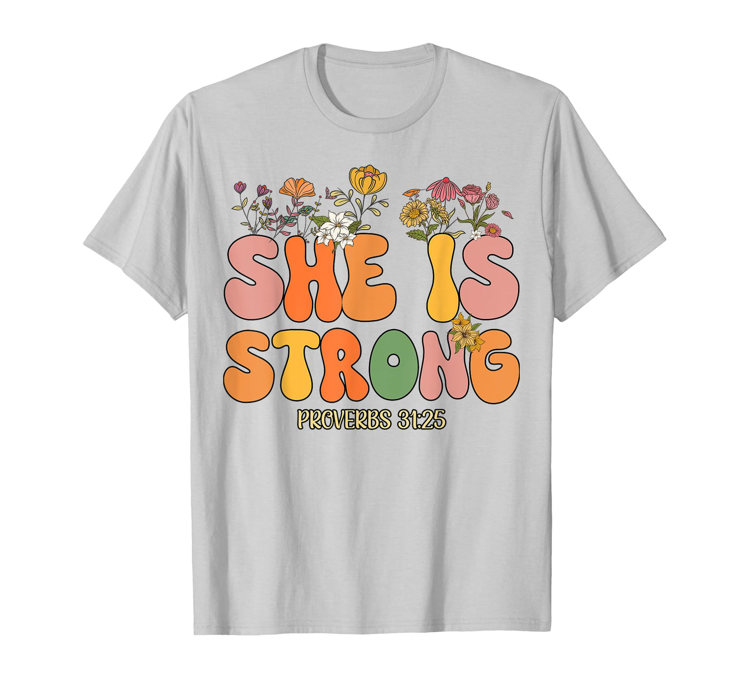 Toddler She Is Strong Proverbs 31 Kid Groovy Jesus Christian T-Shirt