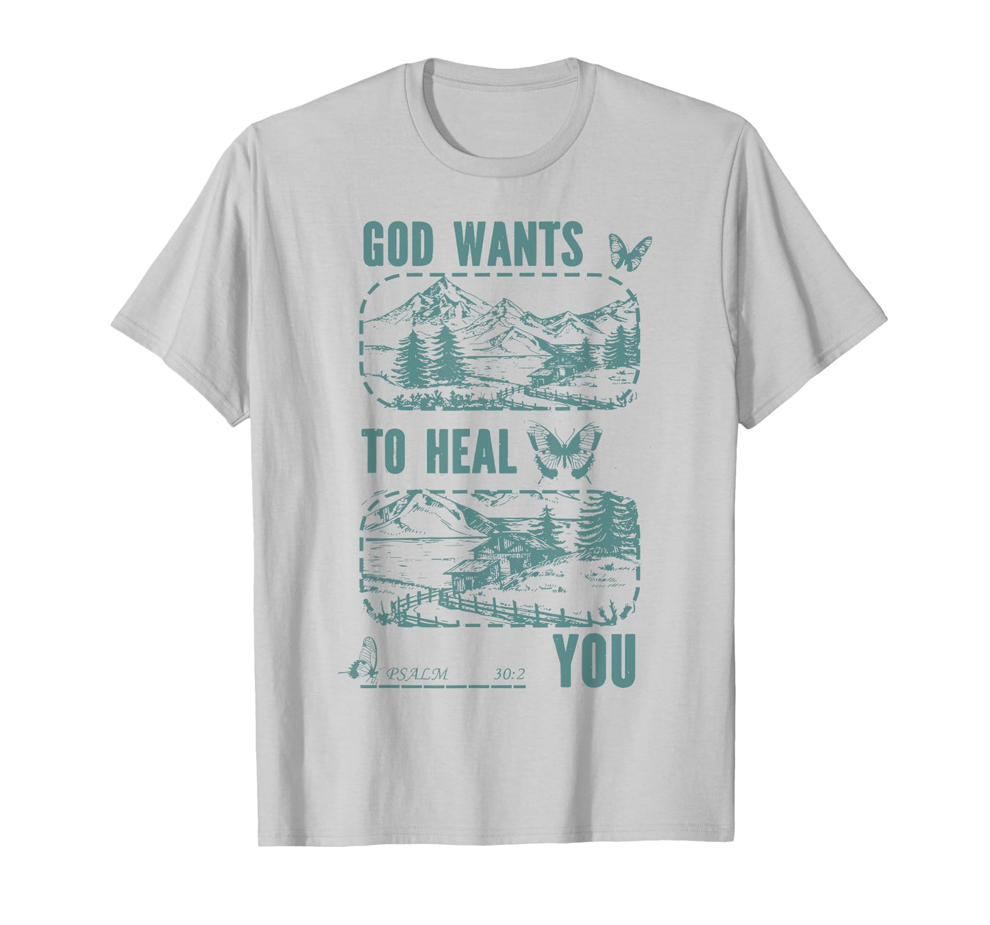 god wants to heal you jesus christian vintage butterfly T-Shirt