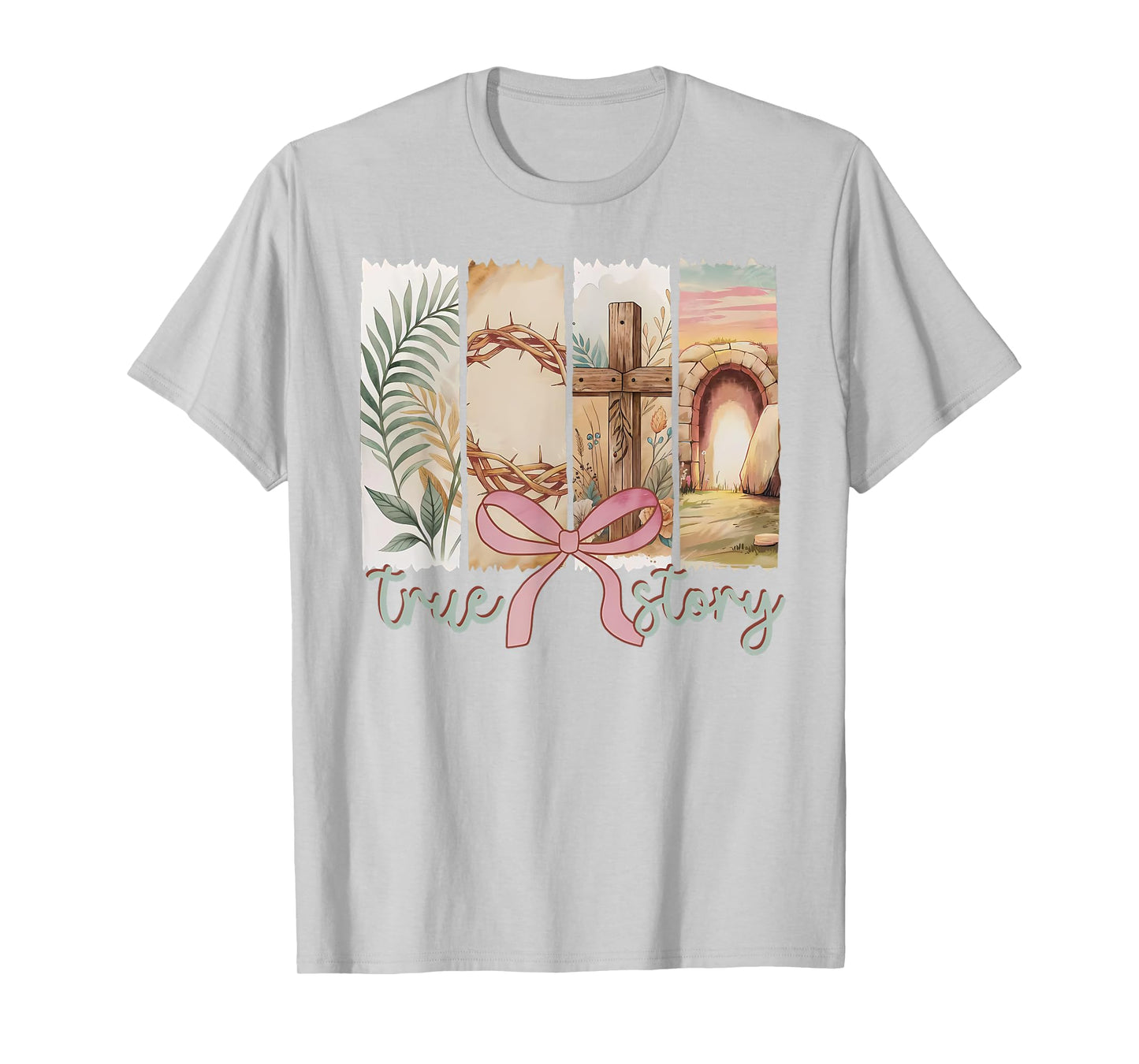 Happy Easter True Story He Is Risen Coquette Floral Spring T-Shirt