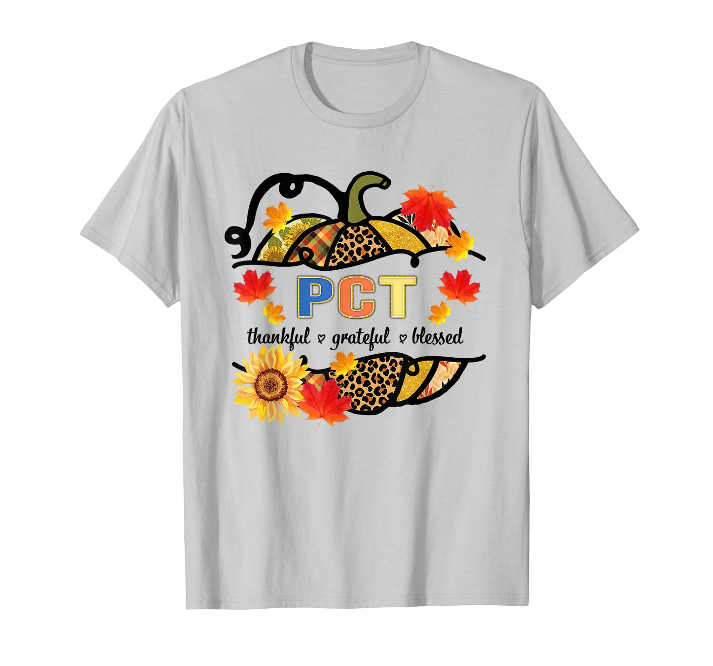 Autumn Fall Outfit PCT Thankful Grateful Blessed Pumpkin T-Shirt