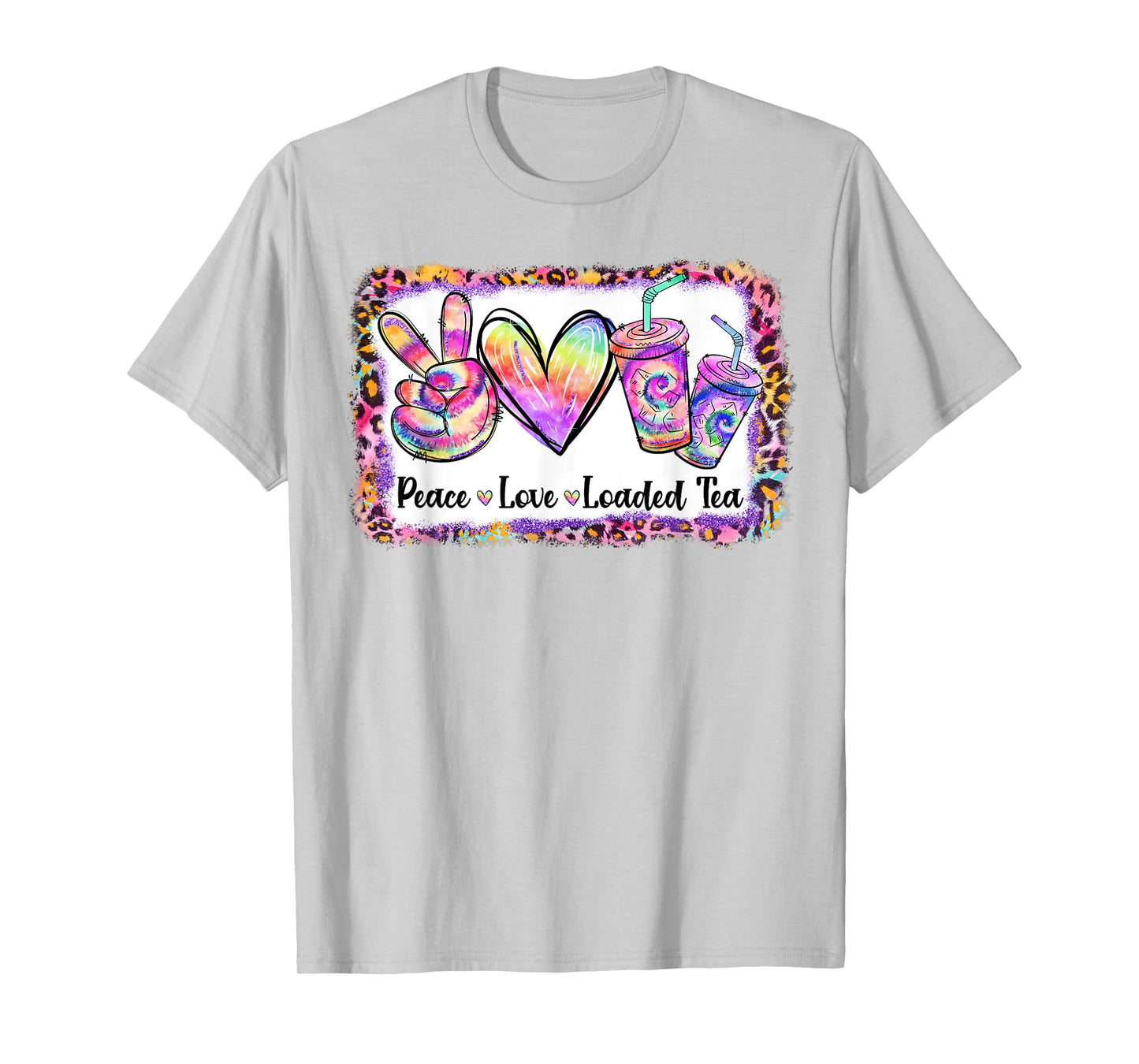 Retro Vintage Peace Love Loaded Tea Lover Tie Dye Pattern T-Shirt