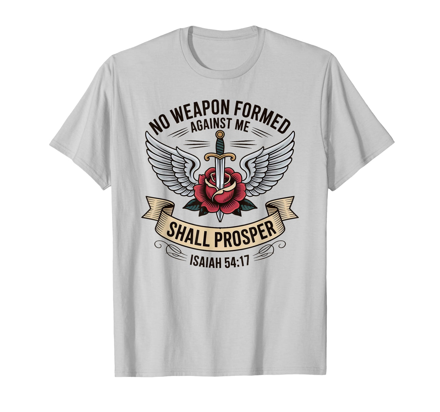 Divine Protection Religious Woman Isaiah 54:17 scripture T-Shirt