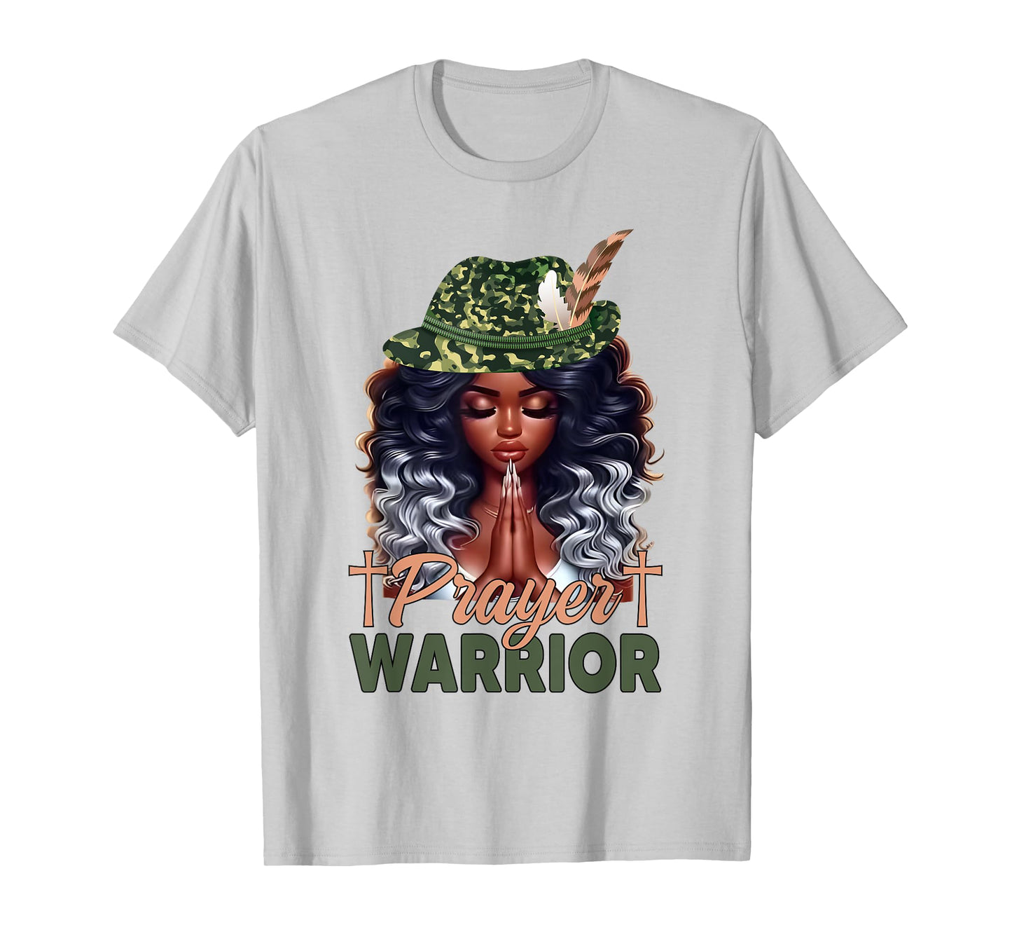 Religious Christian Melanin Black Women Girls Prayer Warrior T-Shirt
