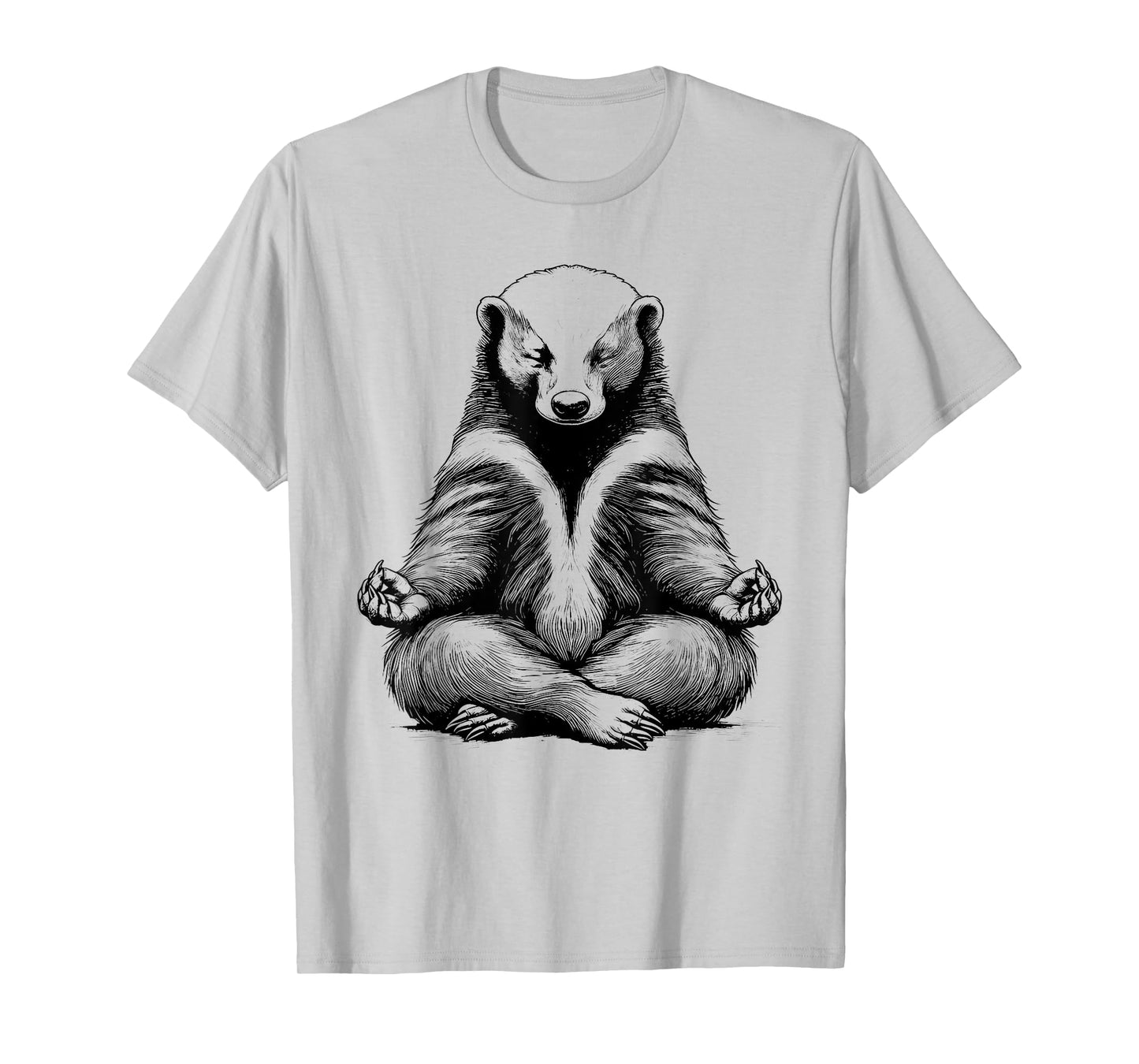 Honey Badger Doing Yoga Funny design T-Shirt