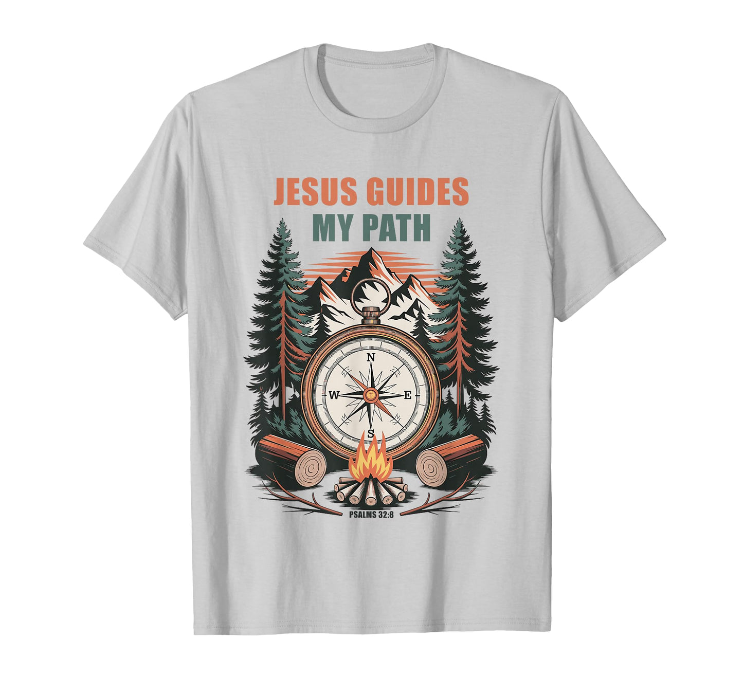 Jesus Guides My Path – Psalm 32:8 Christian Faith Camping T-Shirt