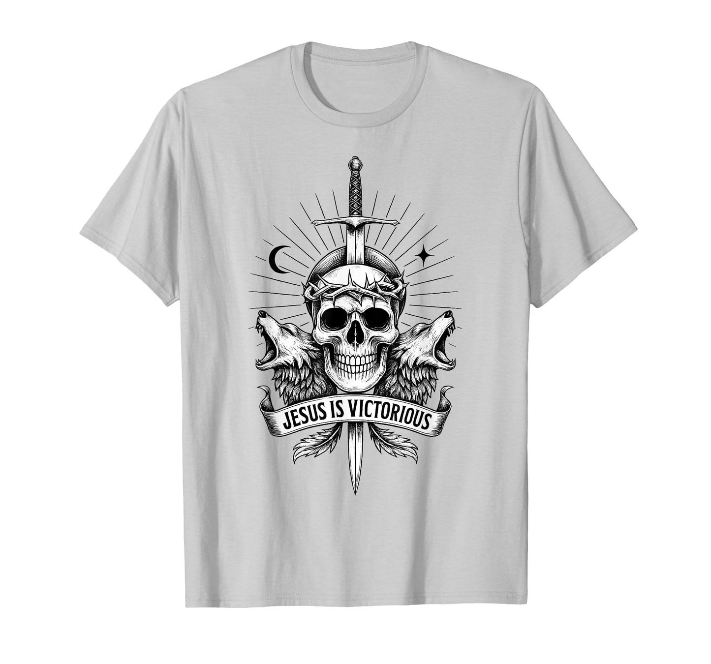 Jesus is Victorious Christian Christcore Skull Faith Art T-Shirt