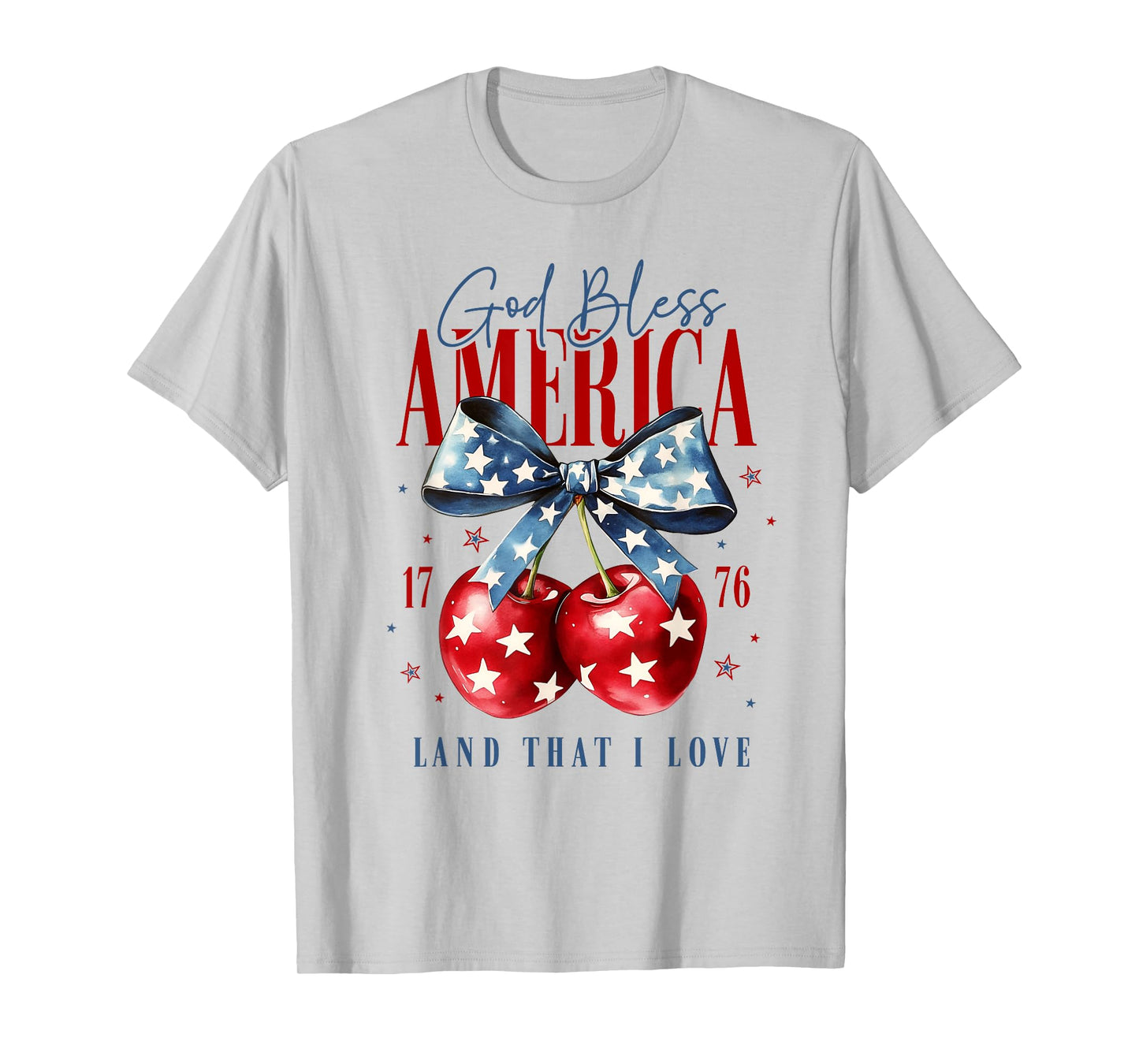 God bless America cherry shirt coquette bow independce day T-Shirt