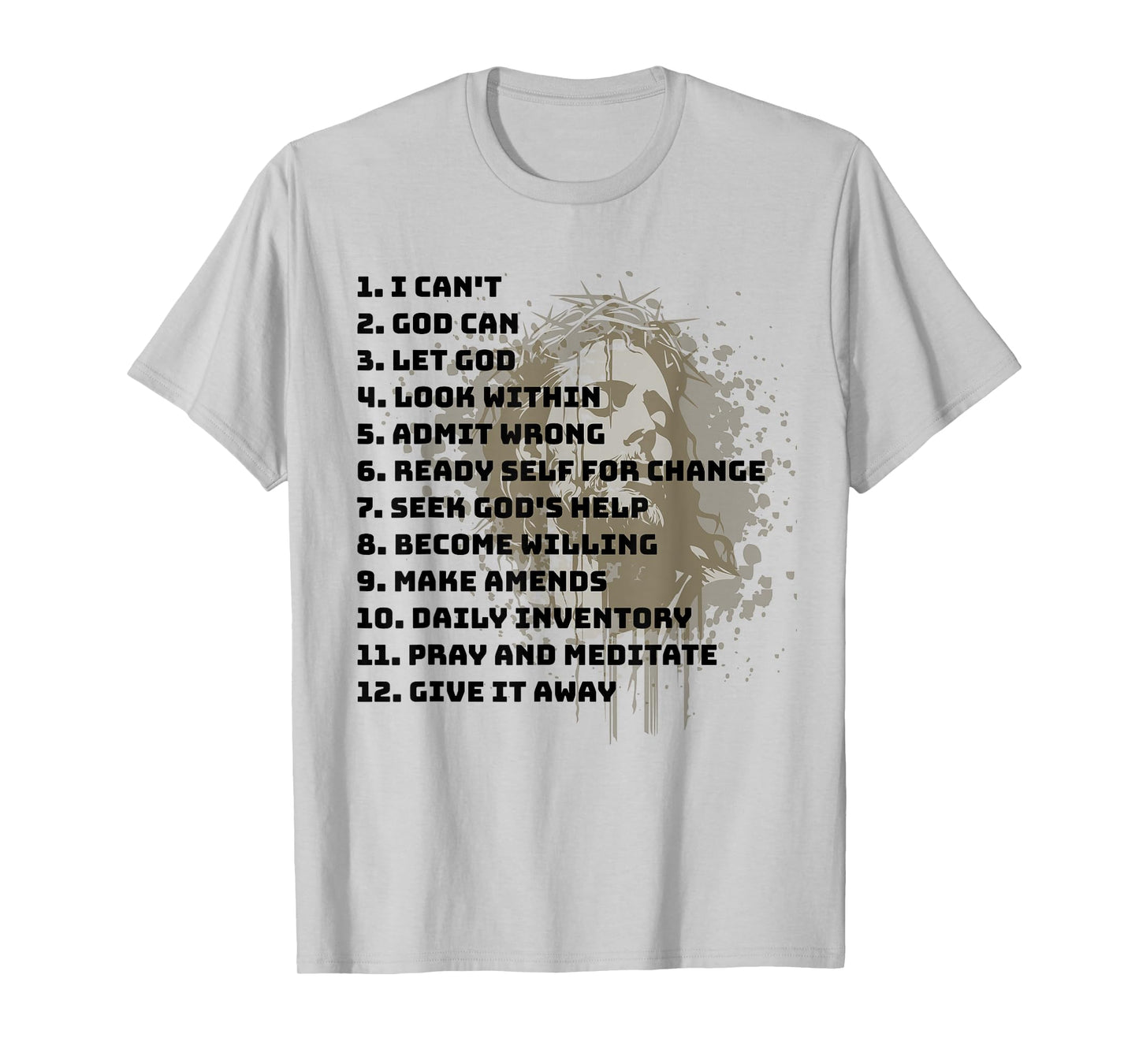 Celebrate the Recovery Christian Cross 12 Step Guide Pray T-Shirt