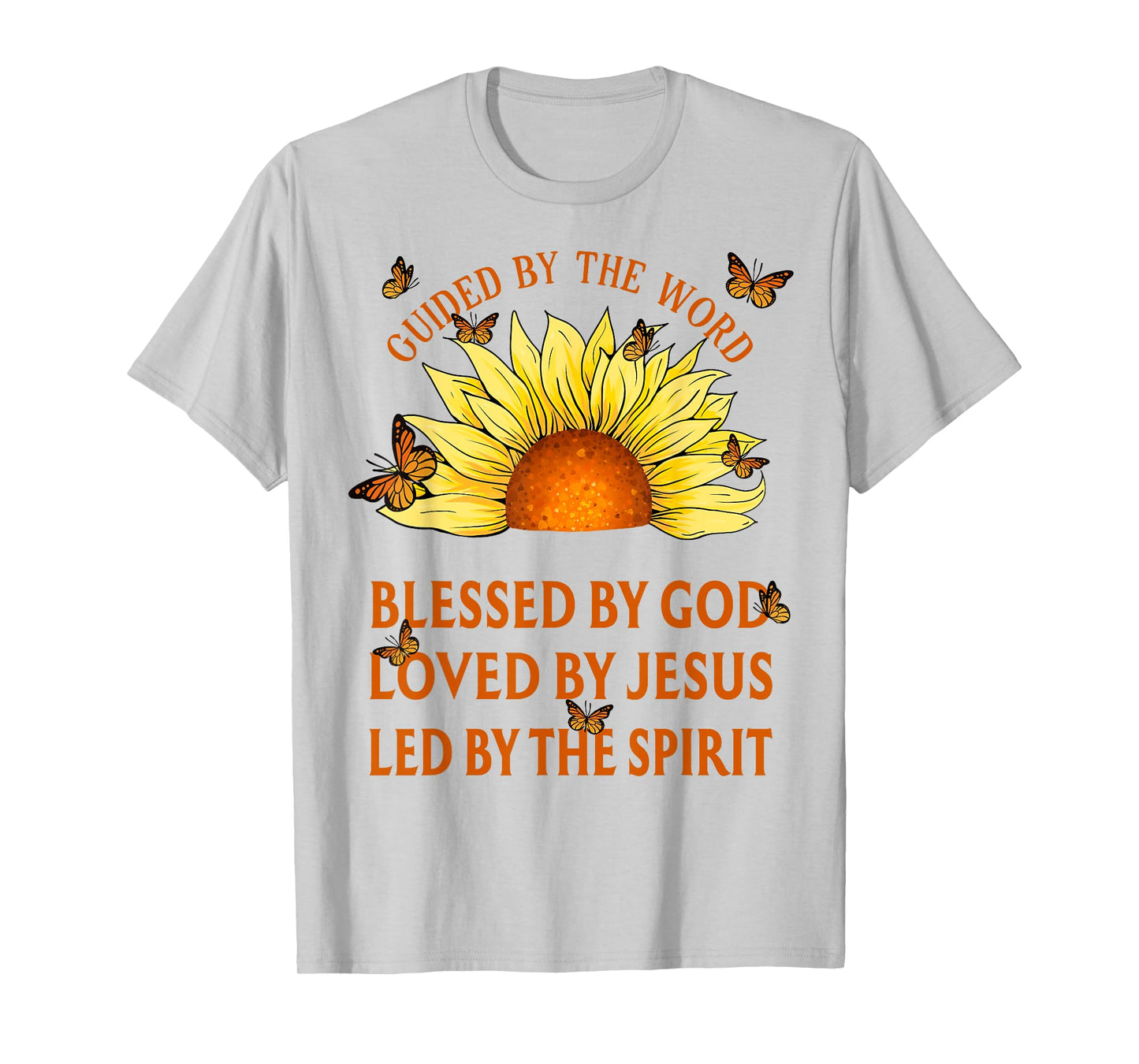 Guided By The Bible Blessed By God Yellow Sunflower T-Shirt