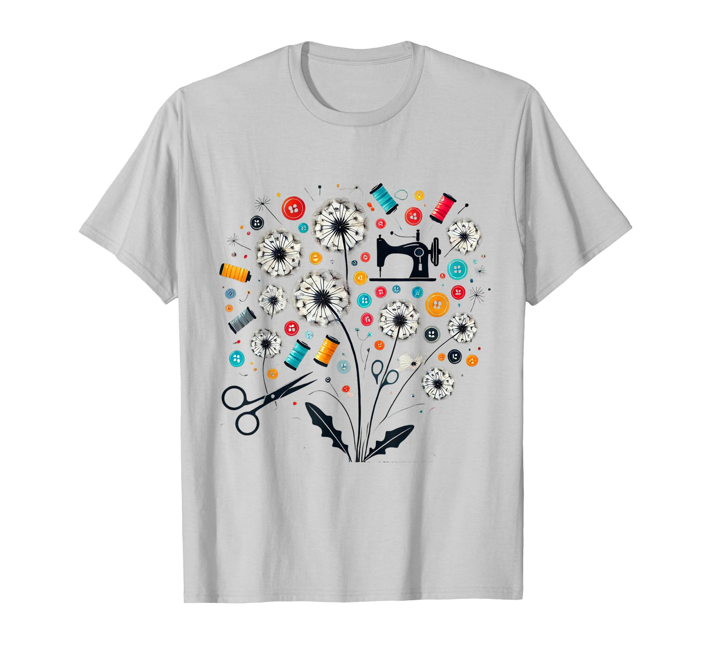 Cute Sewing Dandelion Flowers Quilting Quilter Sewer Tee T-Shirt
