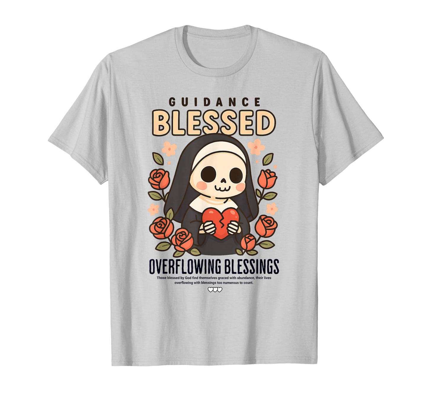 Skeleton Nun Blessed Overflowing Blessings Gothic Religious T-Shirt