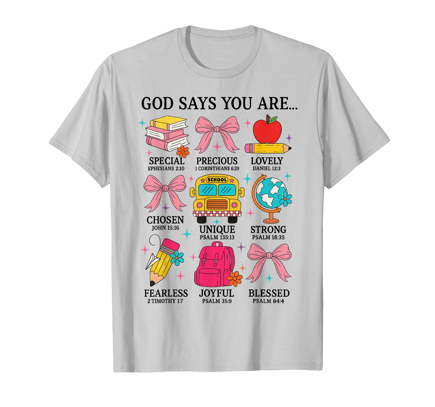 Teacher Christian God Says I Am Back School Women Girl Bow T-Shirt