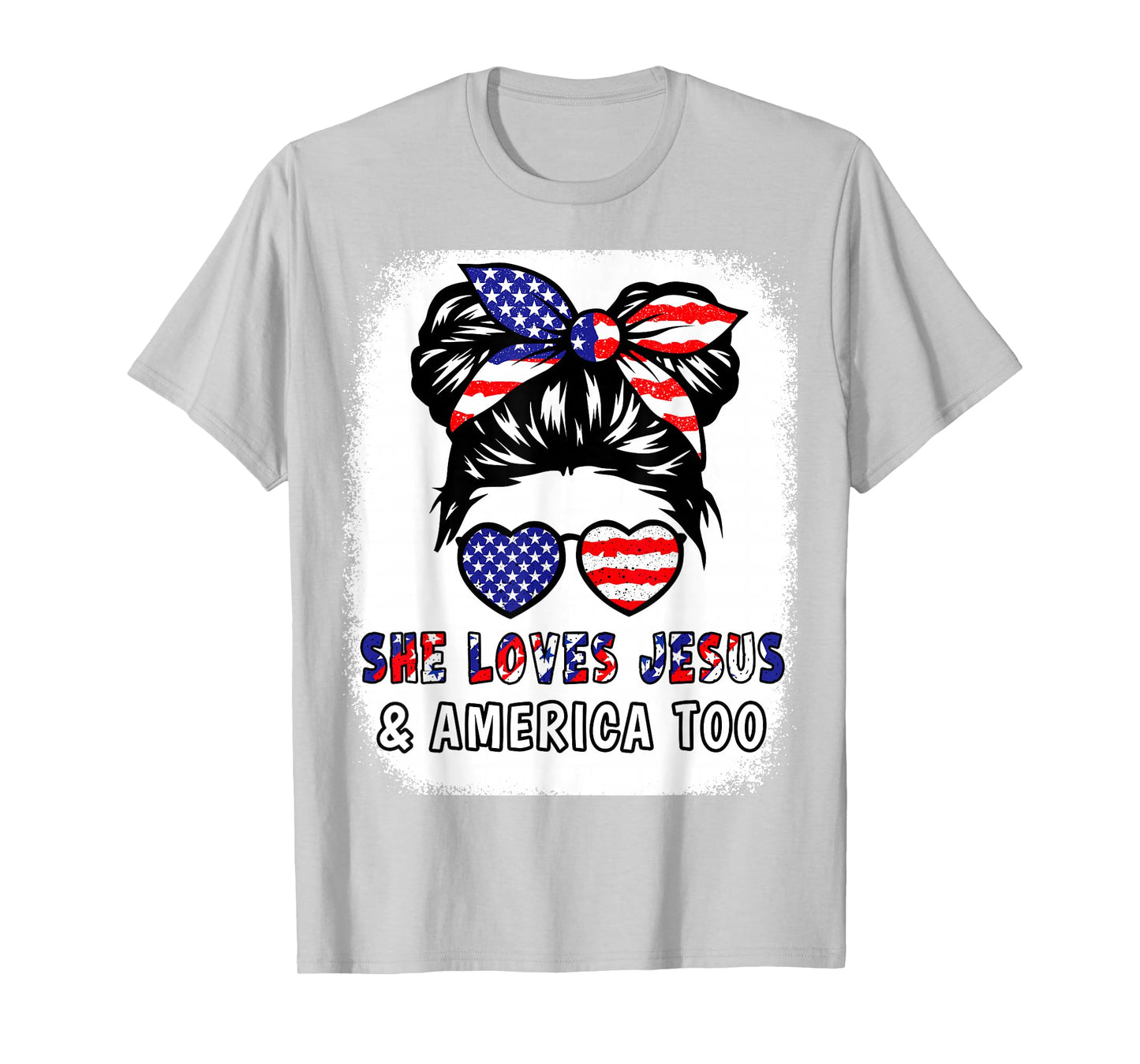 Girl Love Jesus America Cute 4th July Patriotic Teen Toddler T-Shirt