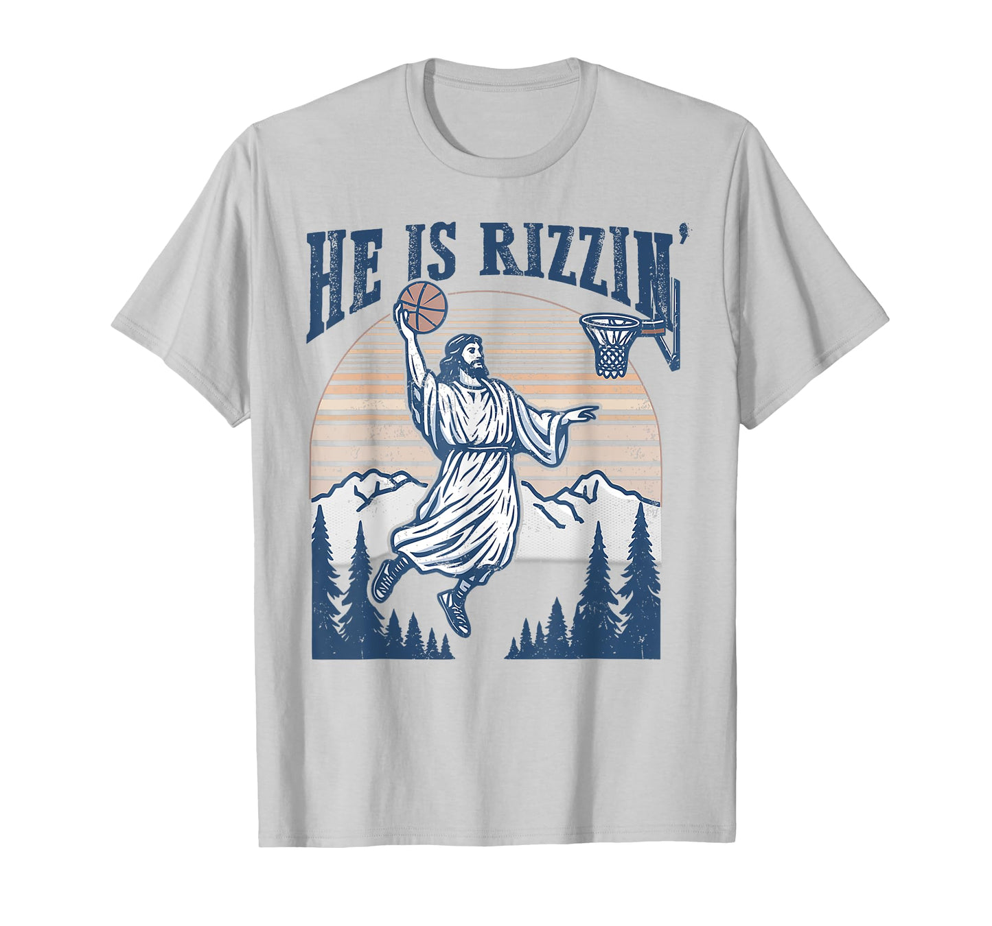 He Is Risen Rizzin' Easter Jesus Christian Faith Basketball T-Shirt