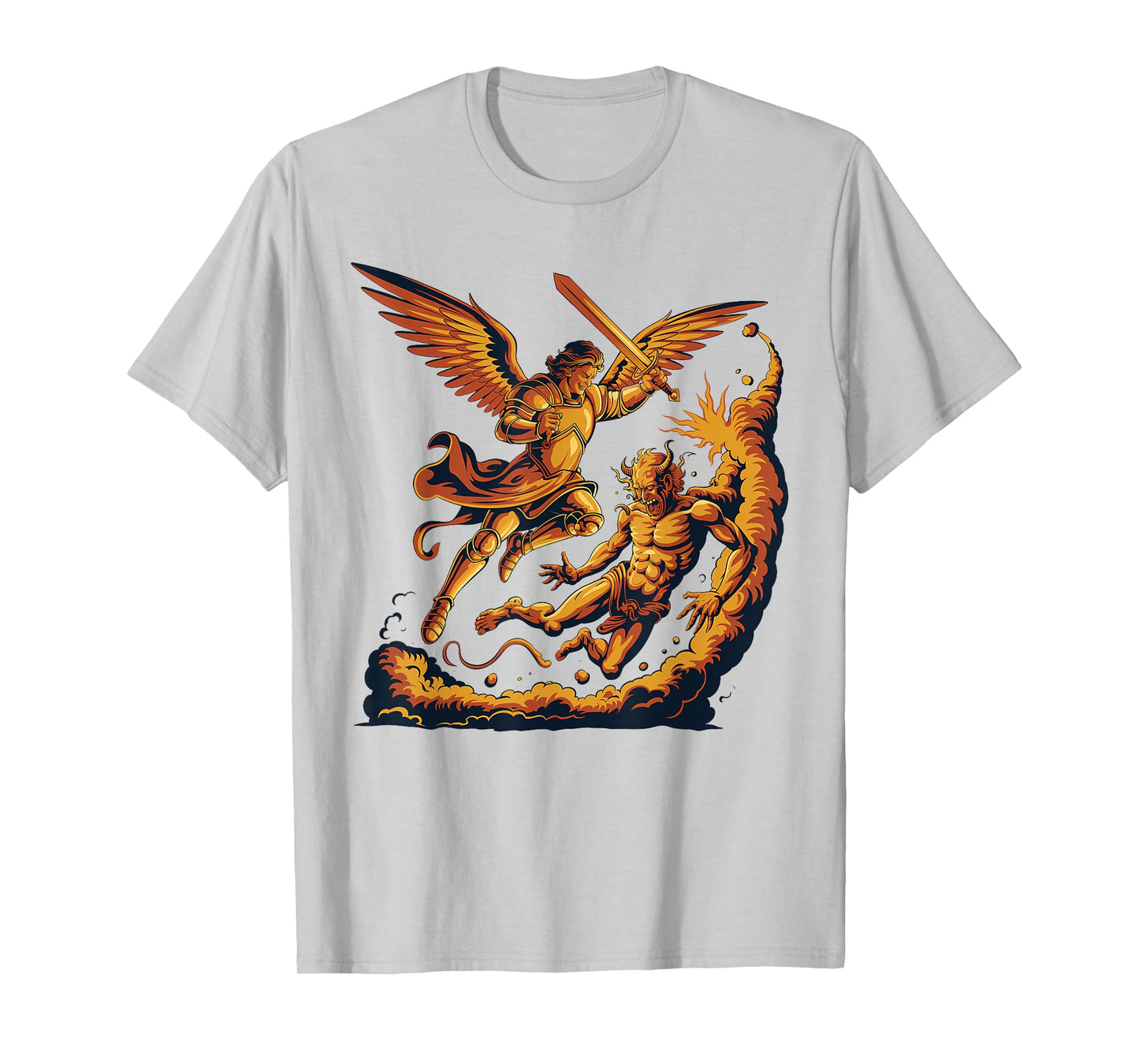 Archangel Warrior Defeating Evil Artwork T-Shirt