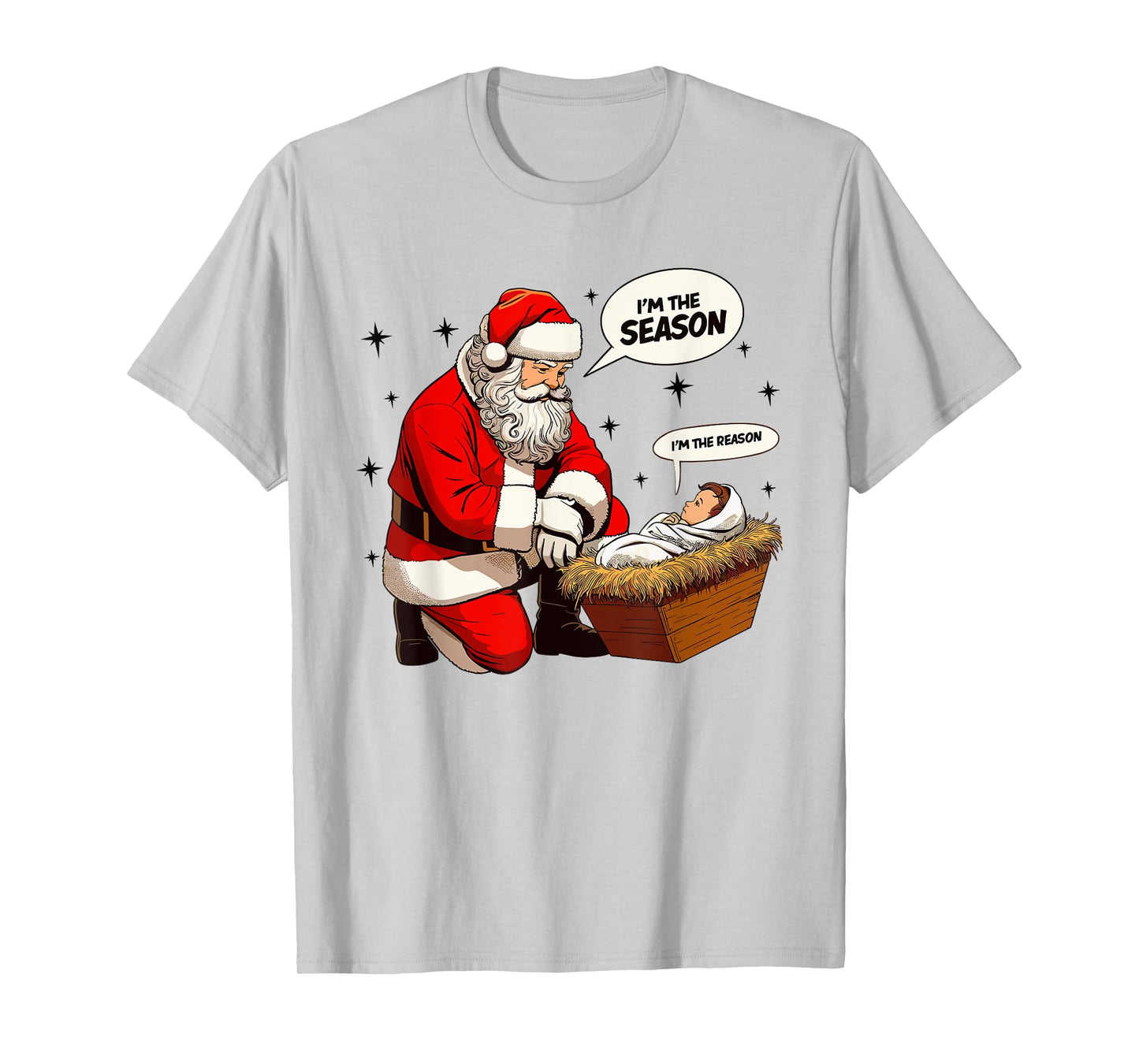 Christmas Jesus Is The Reason For The Season Christian Santa T-Shirt