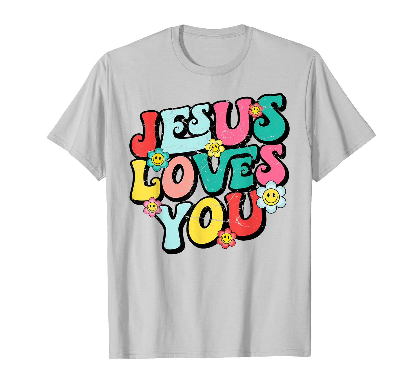 Jesus Loves You Retro Vintage Groovy Style Men Womens T-Shirt