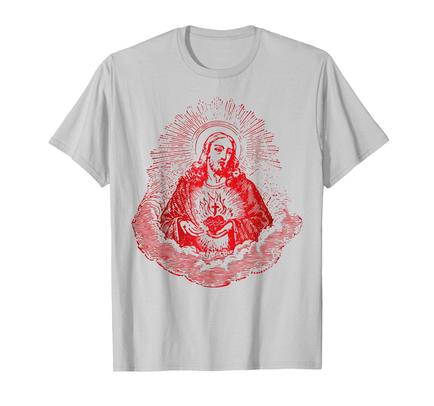 Sacred Heart of Jesus Christ Vintage Art Catholic T-Shirt