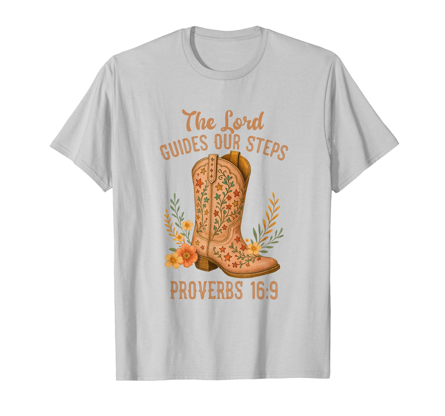 Floral Proverbs 16:9 The Lord Guides Our Steps T-Shirt