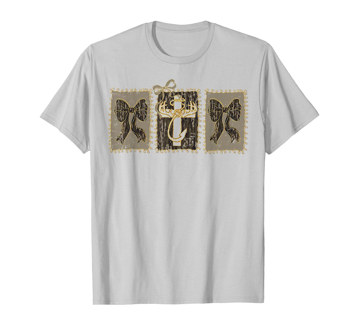 Hunting Fishing Cross Camo Faith Christian Fisher Hunter T-Shirt