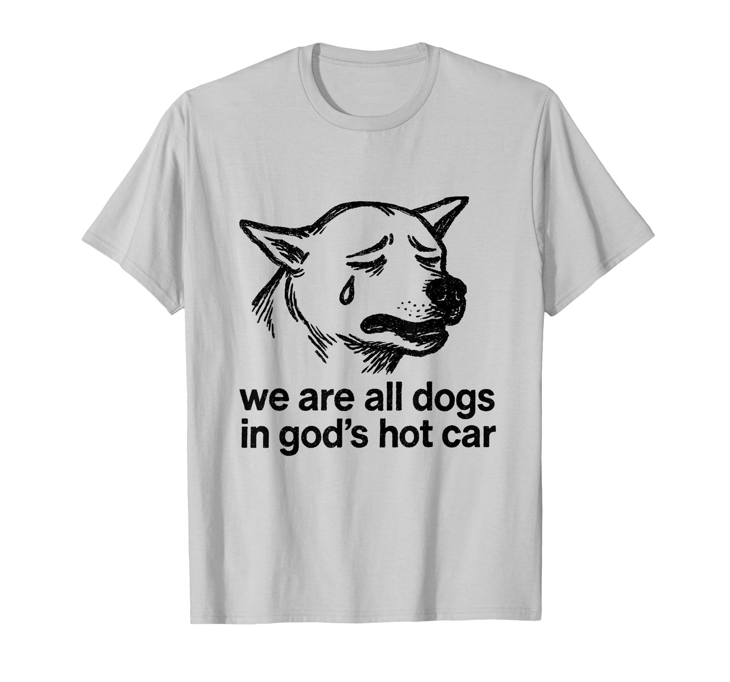 We are All Dogs in God's Hot Car Funny Dog Meme T-Shirt