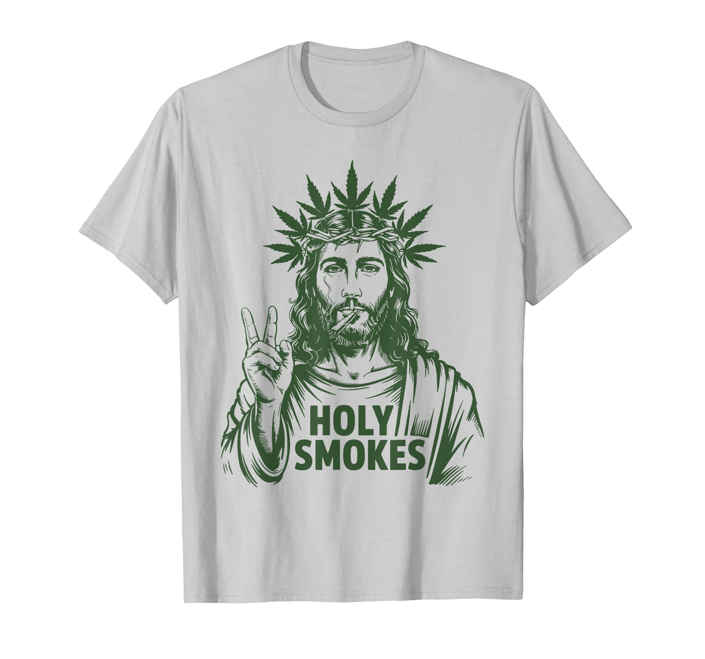 Retro Holy Smokes Jesus Marijuana Weed Cannabis Stoner 420 T-Shirt