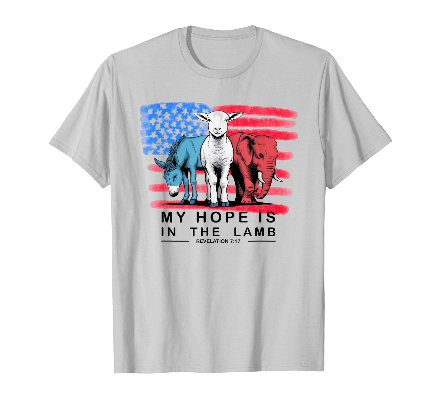 Vintage My Hope Is In The Lamb Christian God Jesus USA Flag T-Shirt
