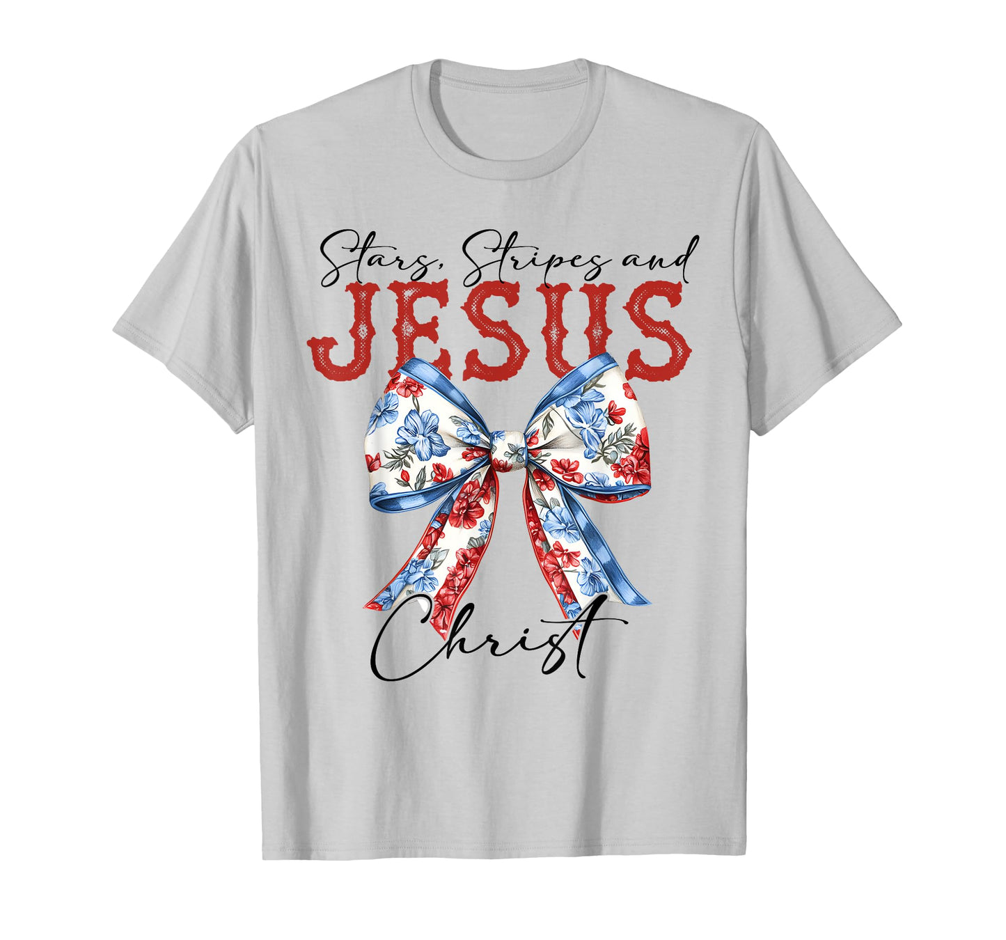 Stars Stripes And Jesus Christ Cross God Faith 4th July T-Shirt