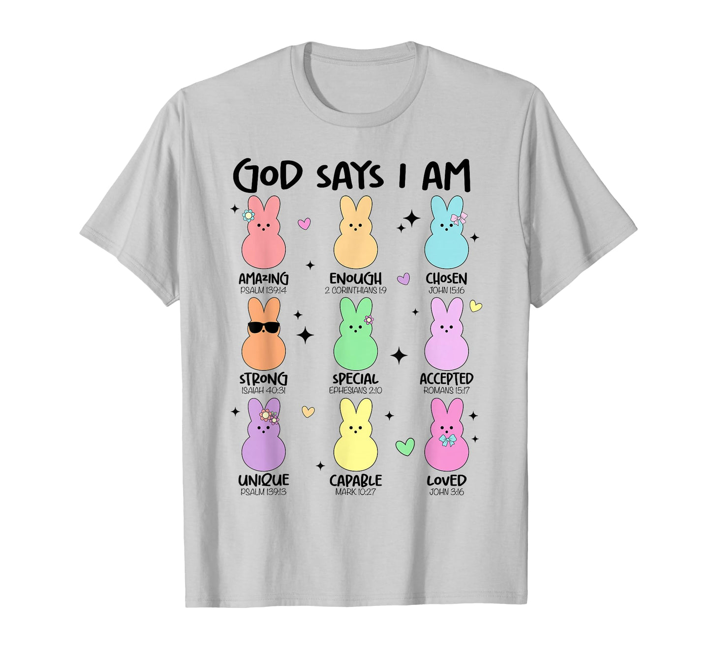 God Says I Am Christian Boys Girls Toddler Kids Easter Bunny T-Shirt