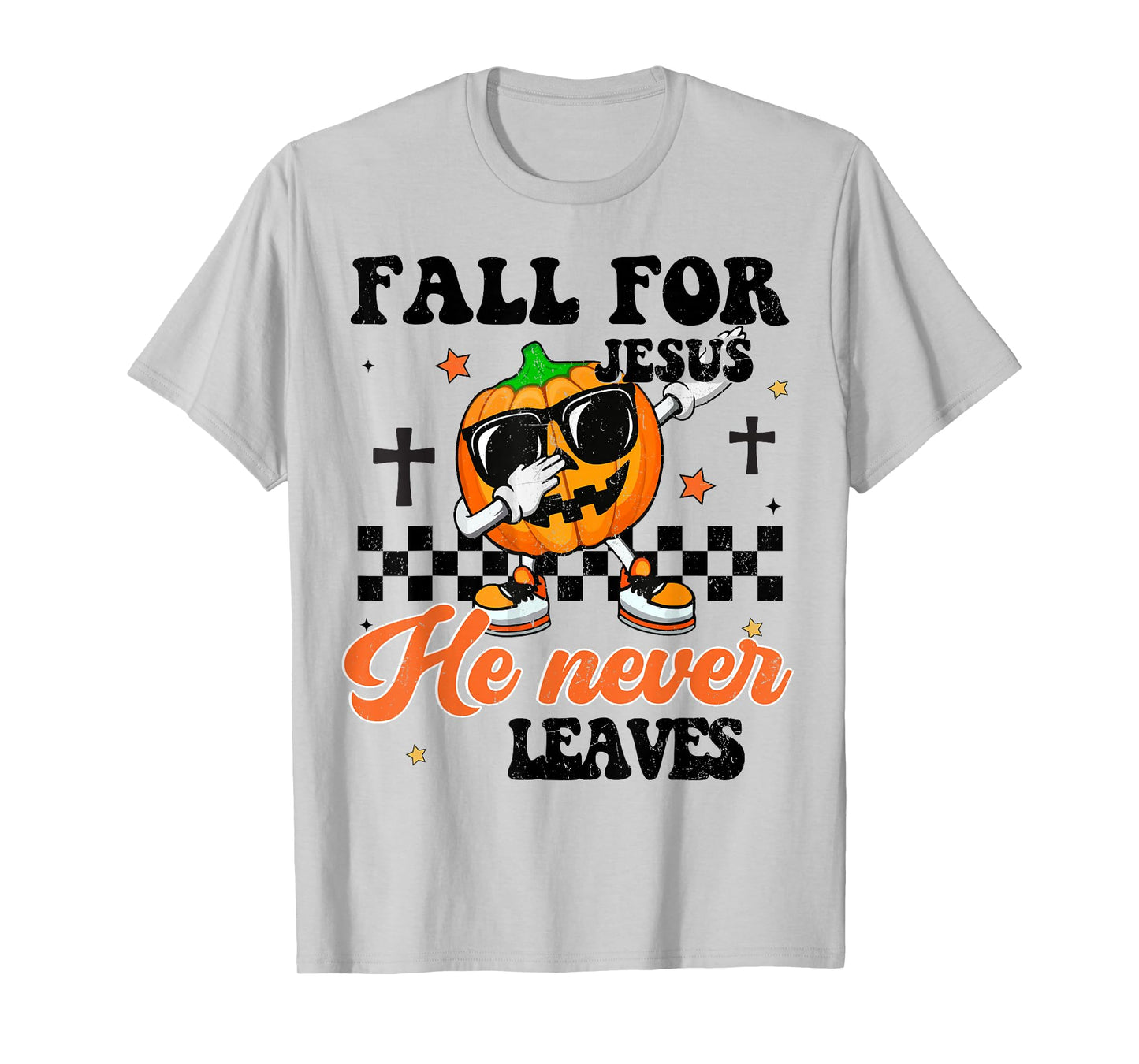 Fall Jesus He Never Leaves Boy Toddler Christian Halloween T-Shirt