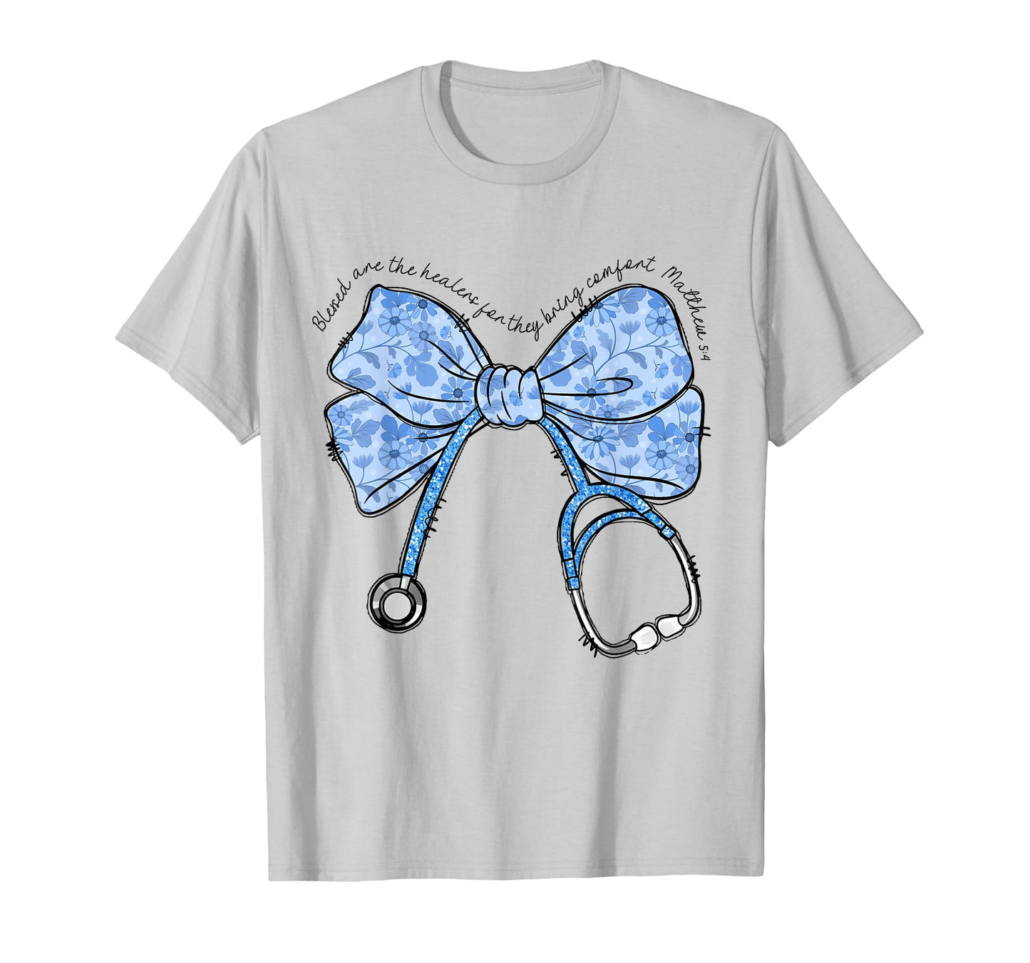 Christian Nurse Bible Verse Stethoscope Nursing Faith-Based T-Shirt