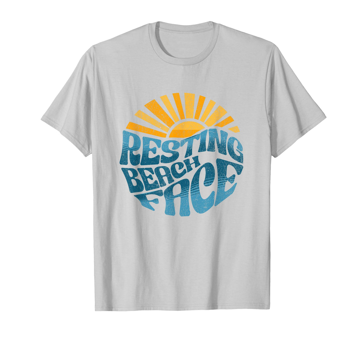 Resting Beach Face Vintage Sunset Cute Funny Vacation Retro T-Shirt
