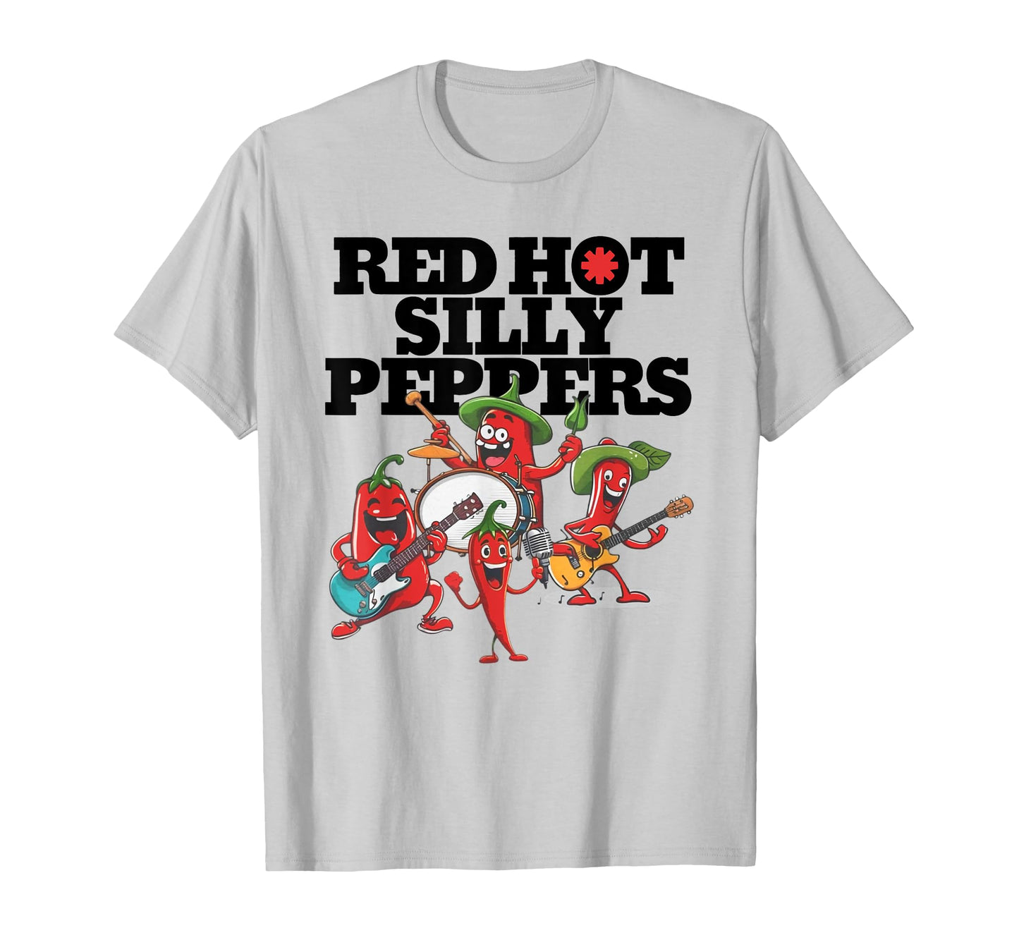 Red Hot Silly Peppers Funny Parody Cute Chilli Music Band T-Shirt