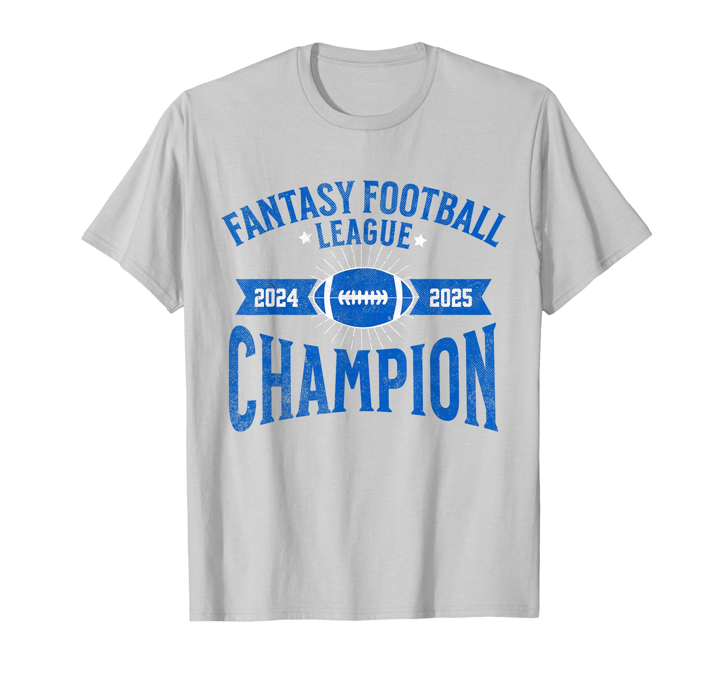 Fantasy Football League Championship Apparel Fantasy Football League Champion Champ 2024 2025 FFL Unisex-Adults T-Shirt Grey Small