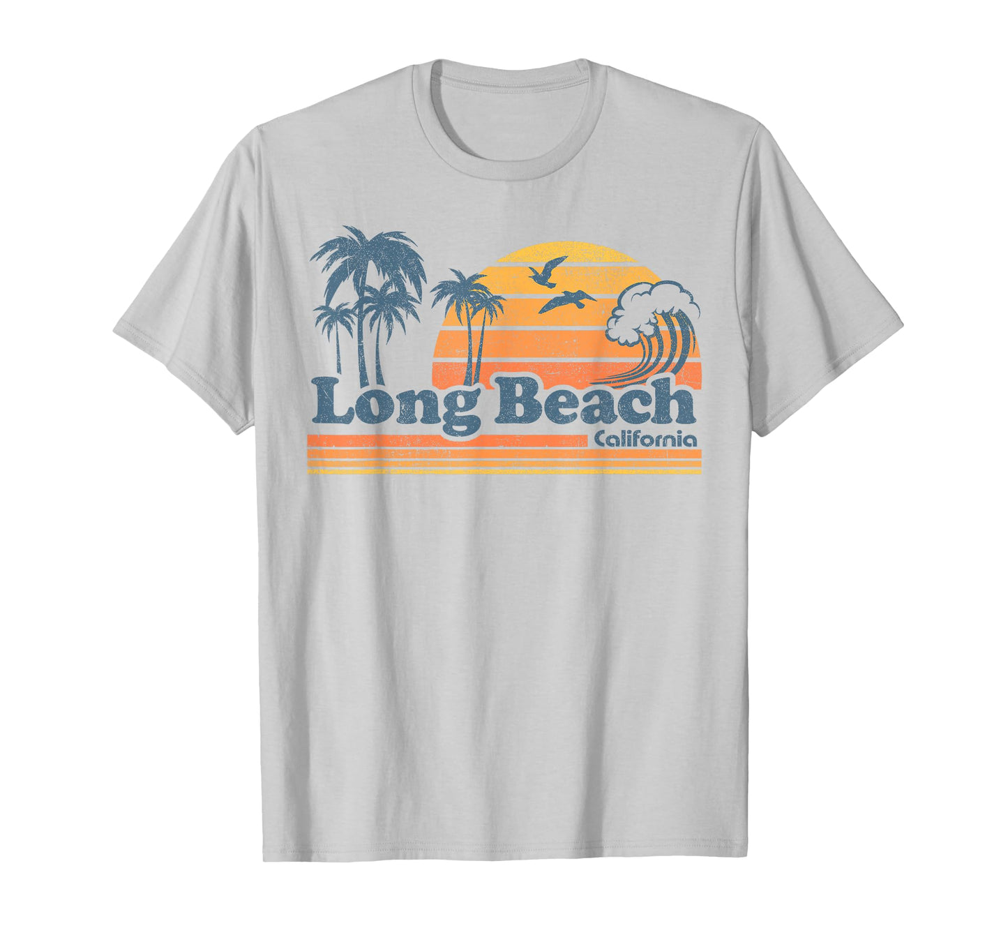 Long Beach California Vacation Cute Vintage Cali 70s Retro T-Shirt