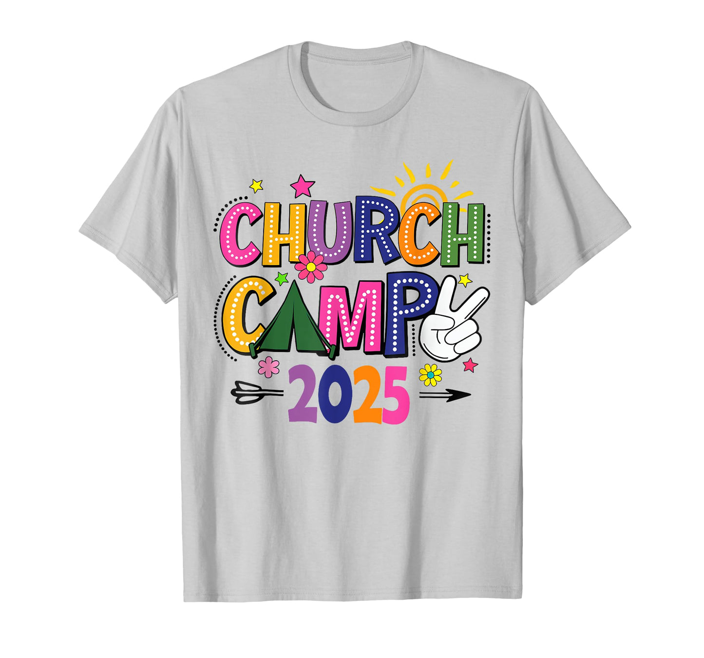 Groovy Church Camp 2025 Matching Christian Camp Family 2025 T-Shirt