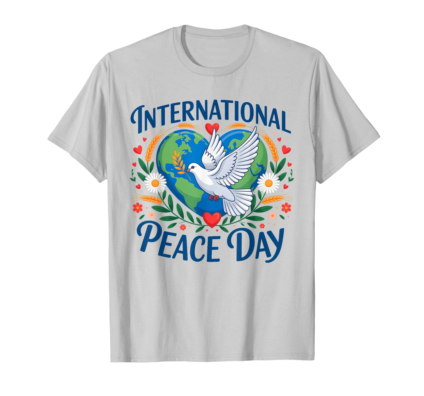 World Peace Day Peace Bird Hearts International Day of Peace T-Shirt